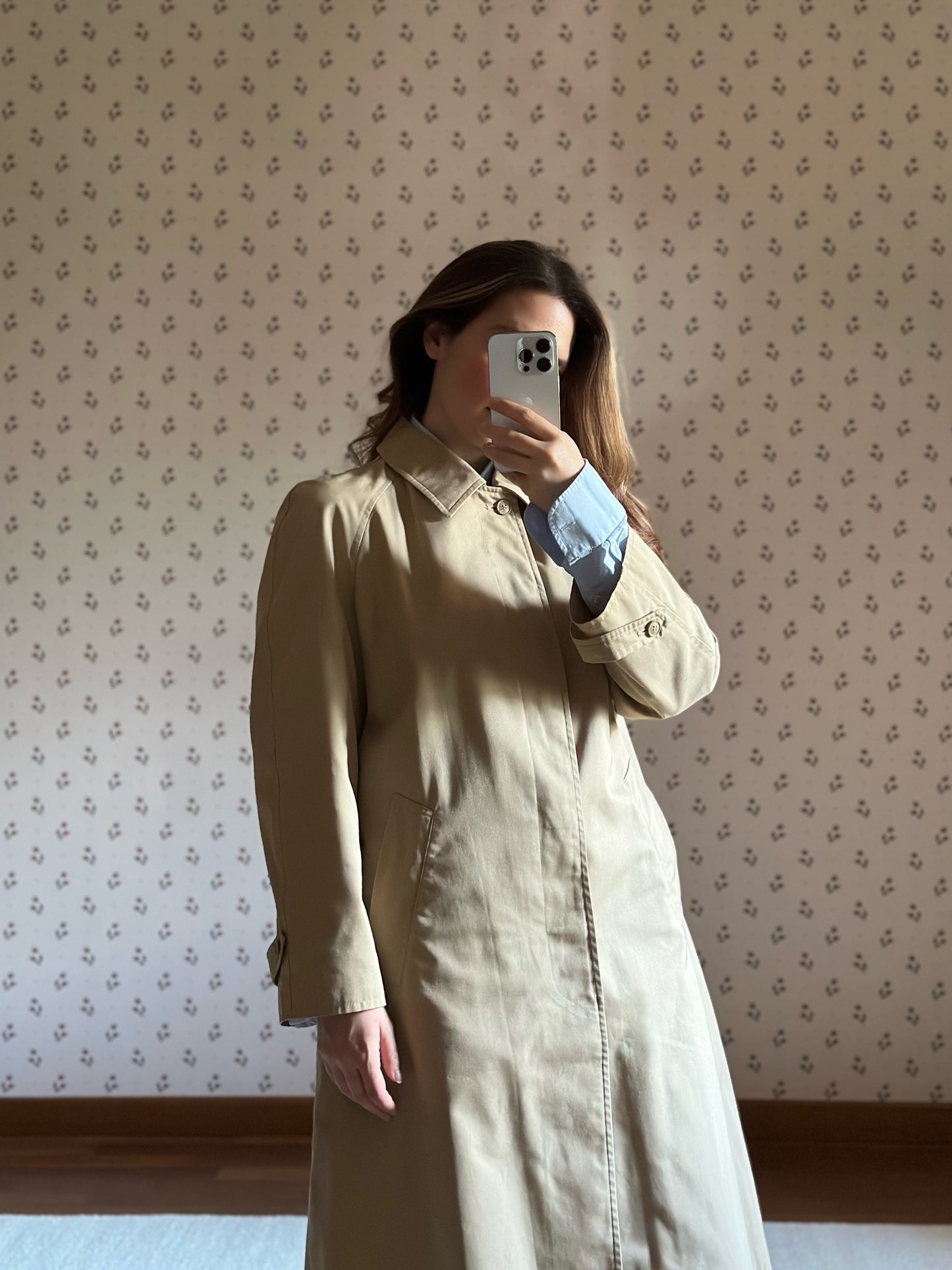 Vintage Beige Belted Trench Coat