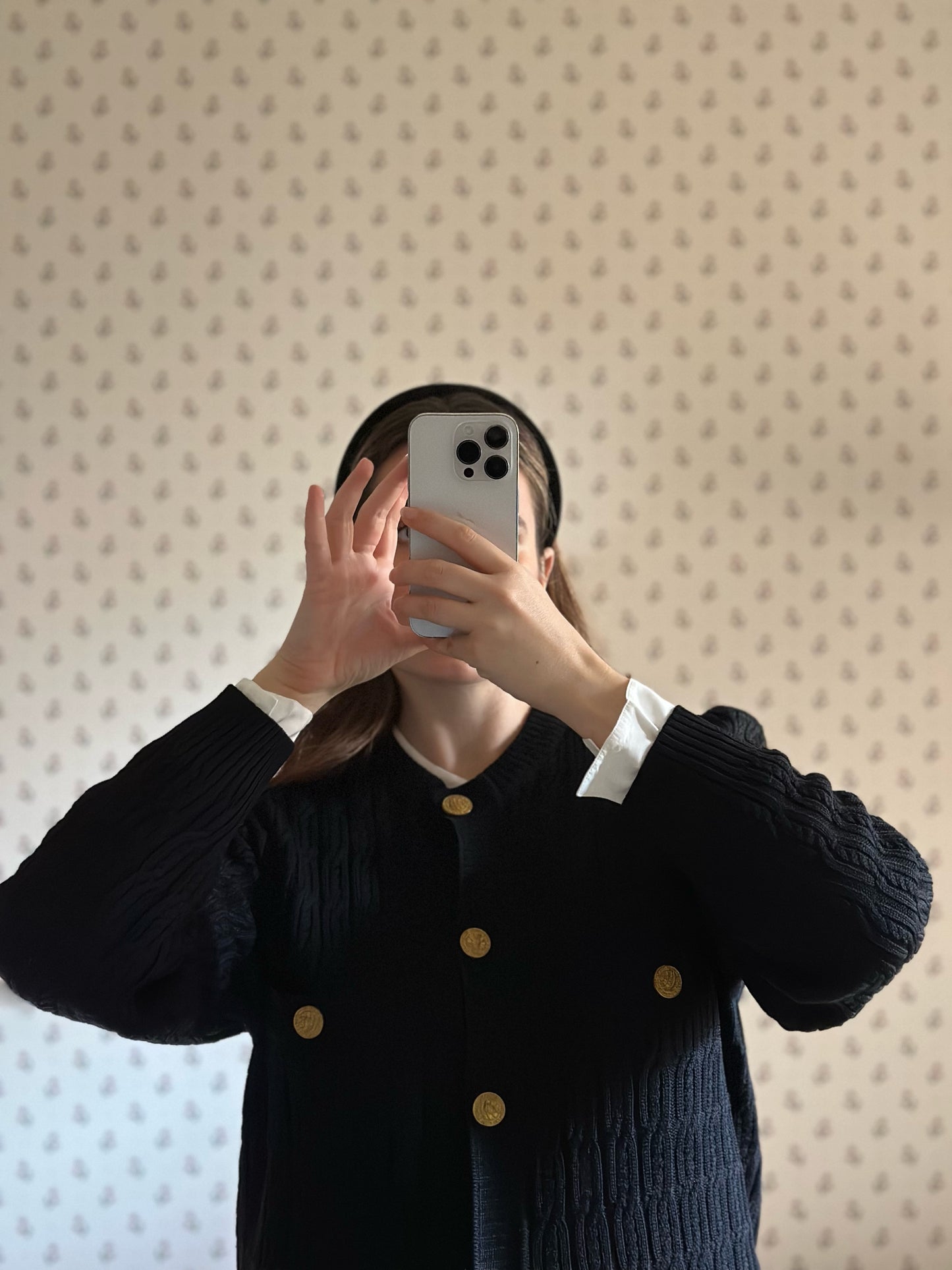 Vintage Celine Black Wool Cardigan