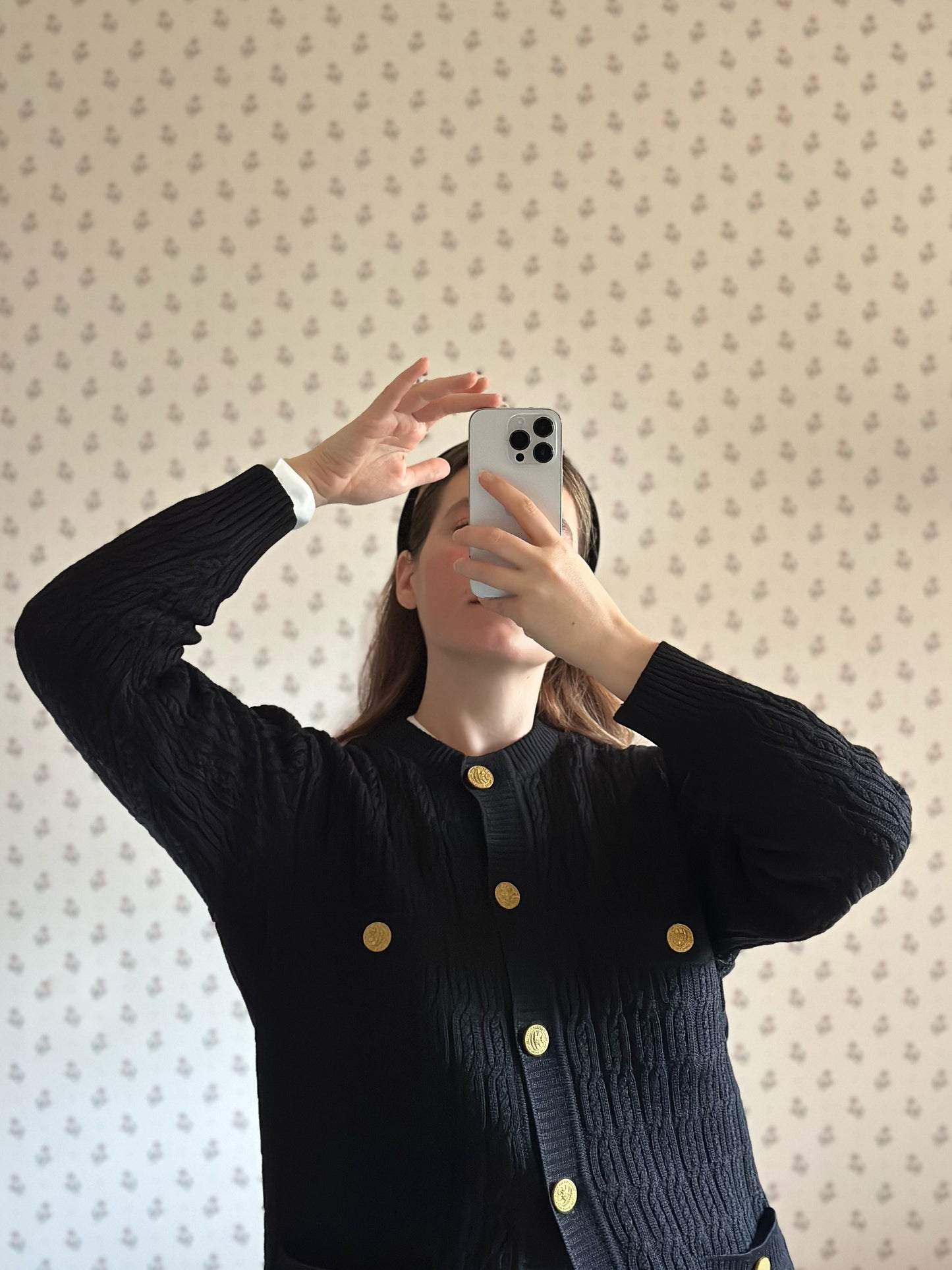 Vintage Celine Black Wool Cardigan