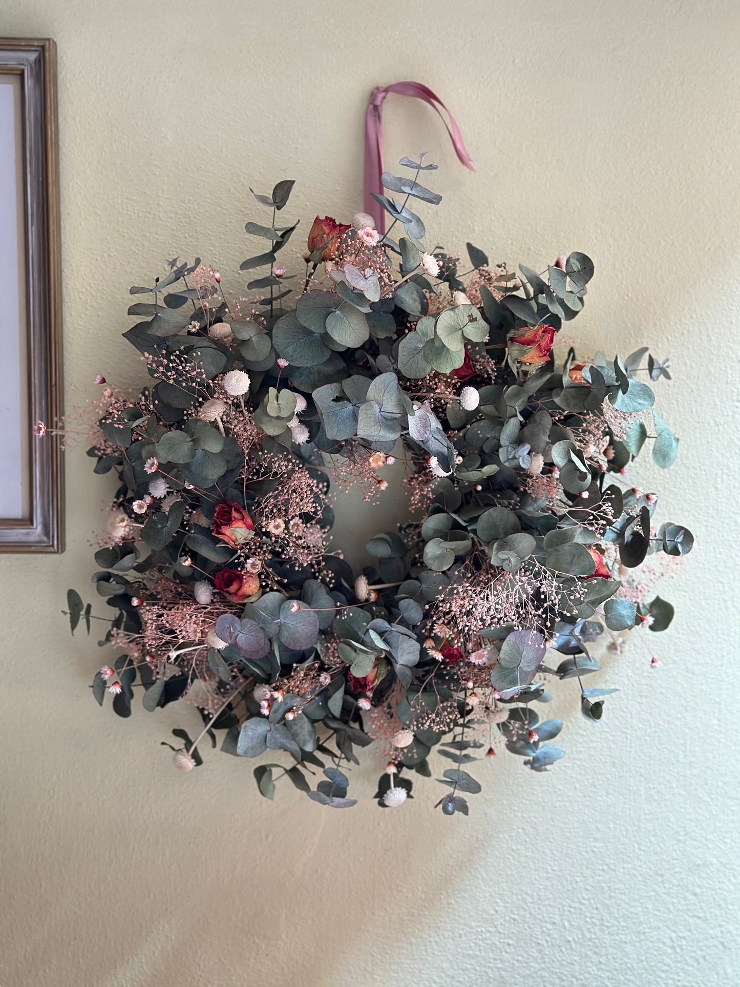 Dried Eucalyptus & Rose Garland