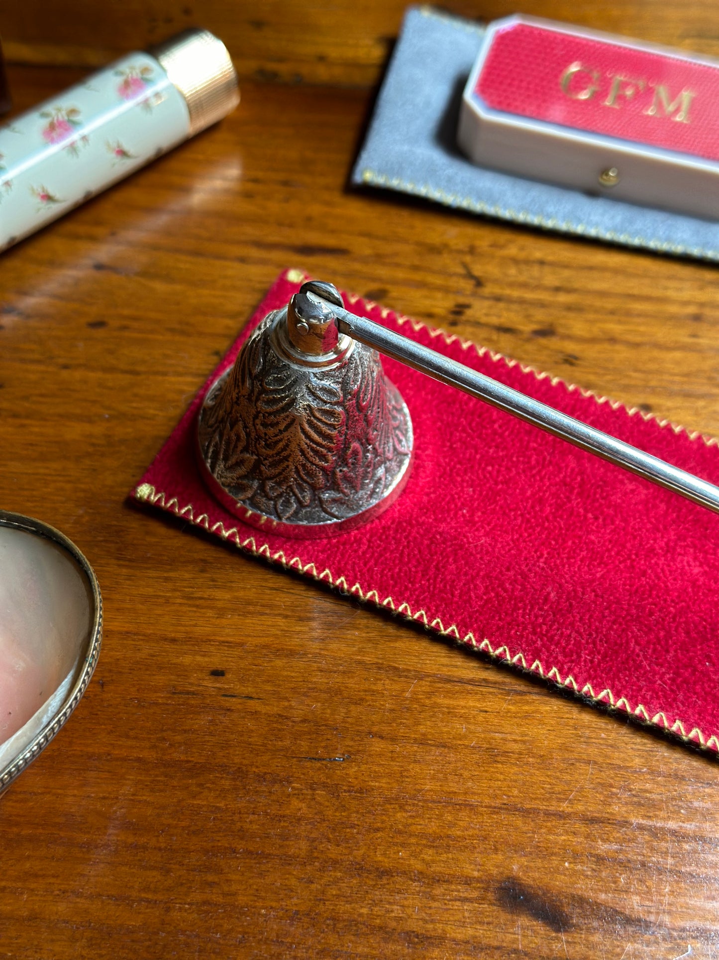 Antique Silver Pleated Candle Snuffer