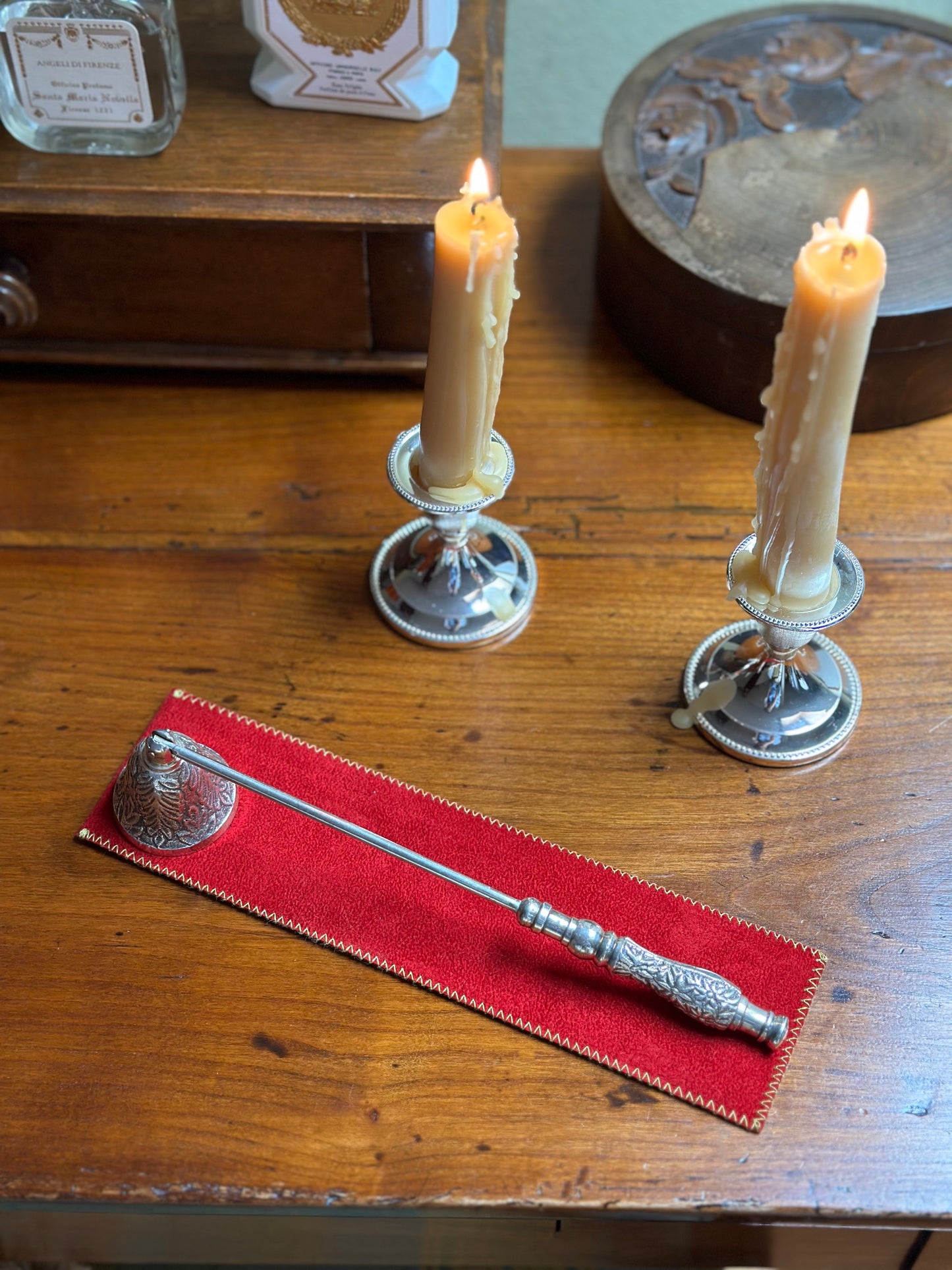 Antique Silver Pleated Candle Snuffer