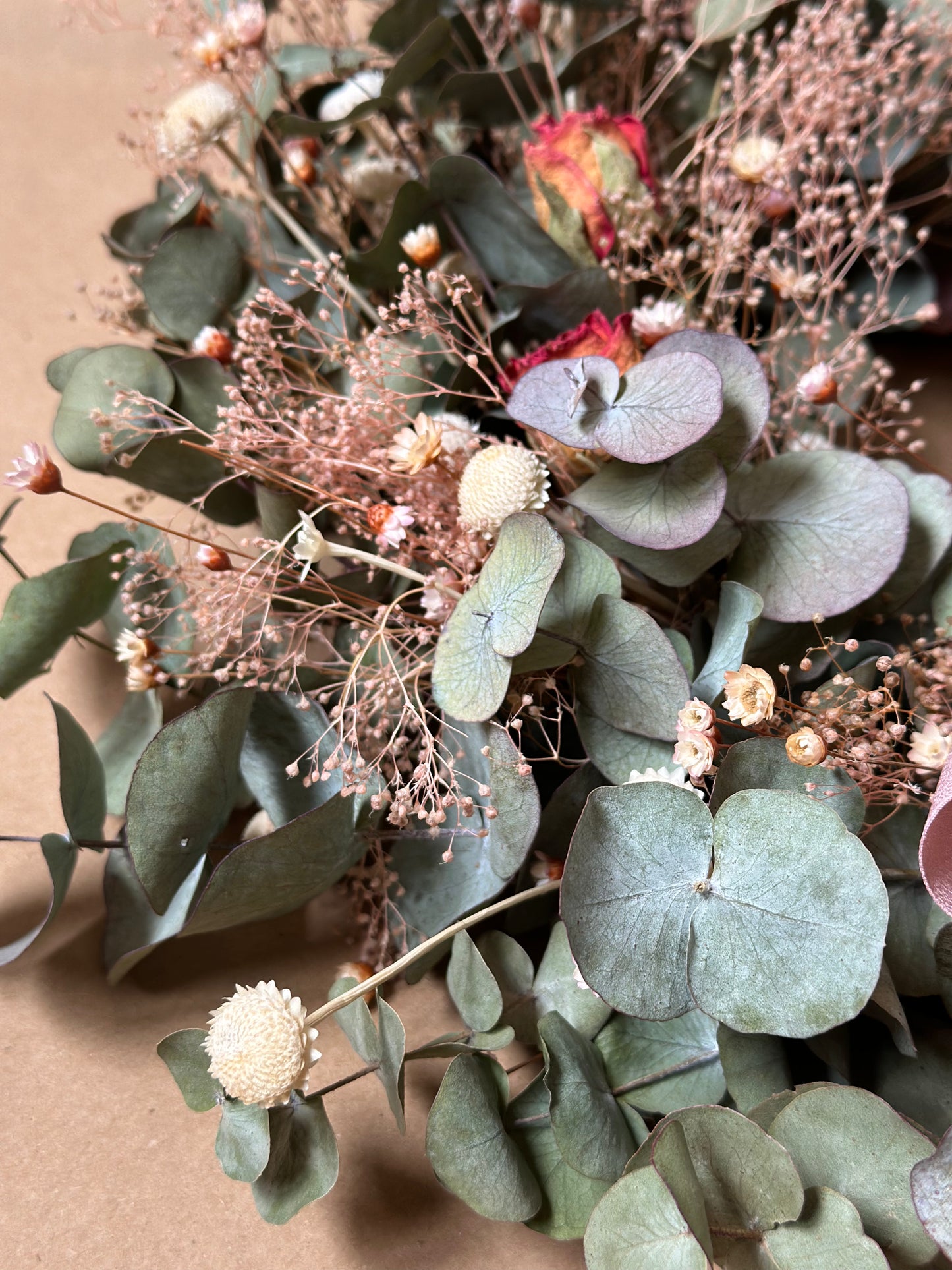 Dried Eucalyptus & Rose Garland