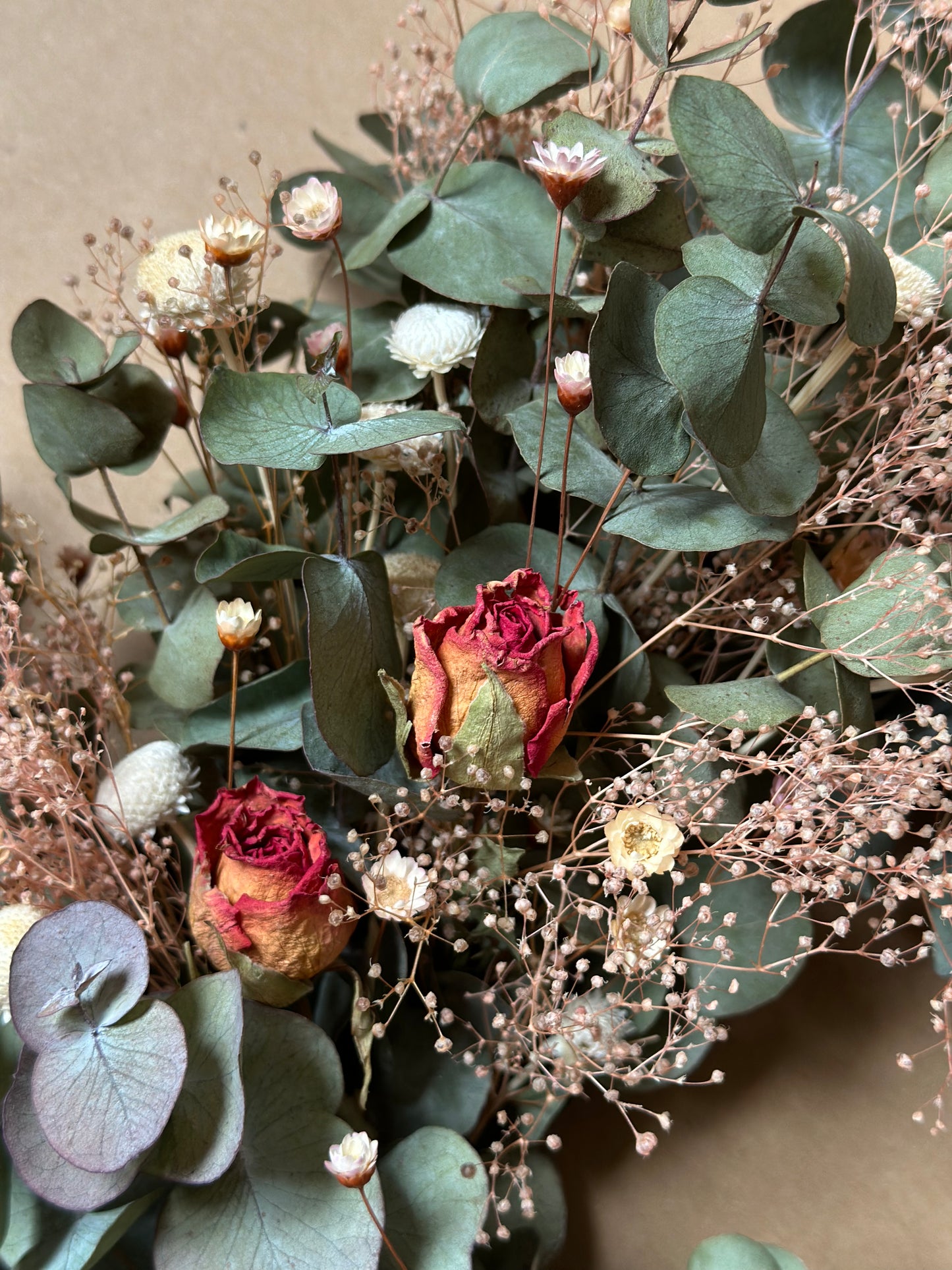 Dried Eucalyptus & Rose Garland