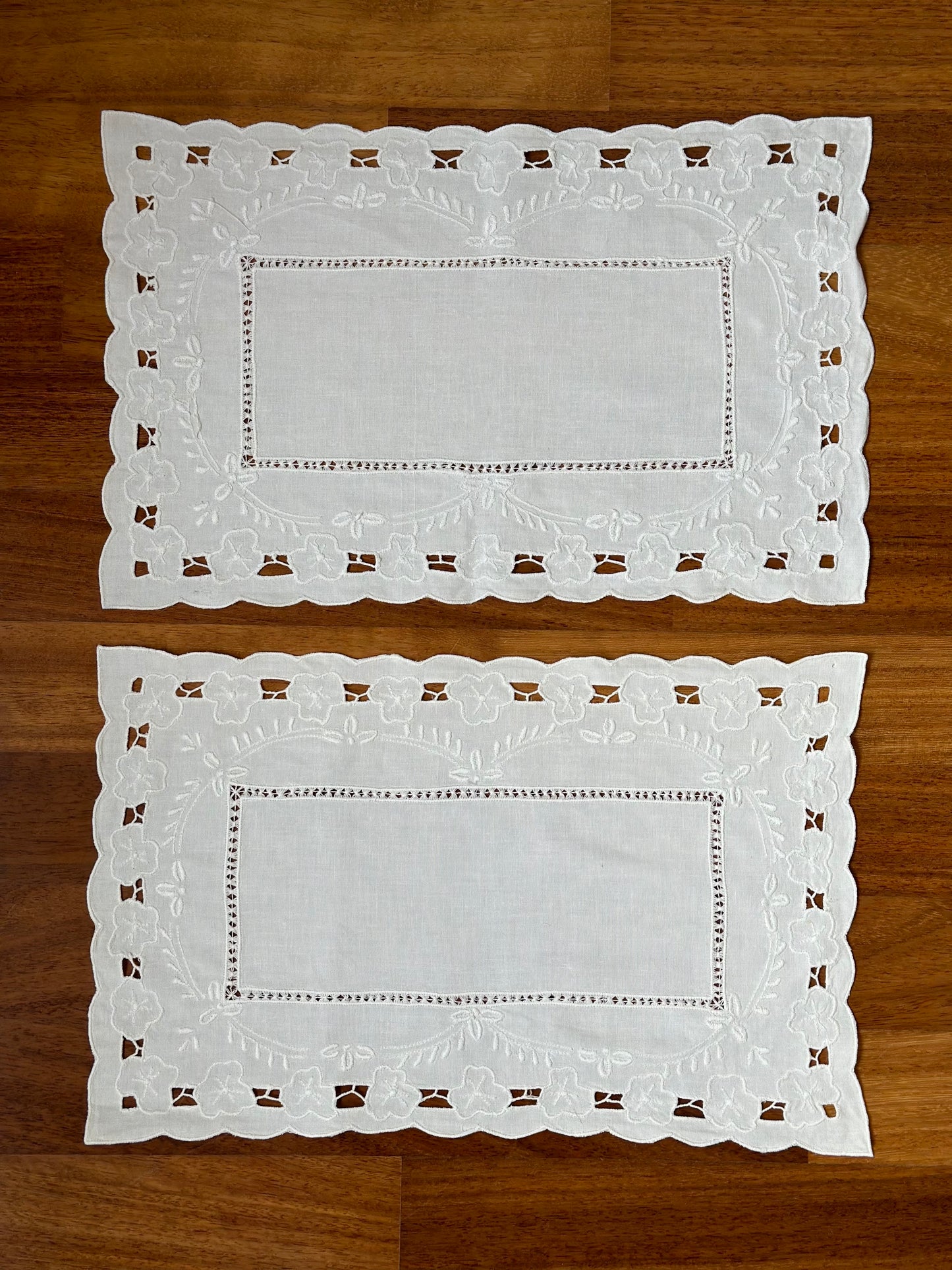 Set Of Two Antique Placemats