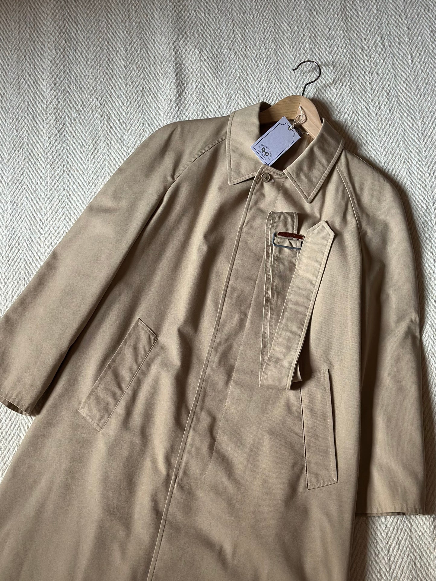 Vintage Beige Belted Trench Coat