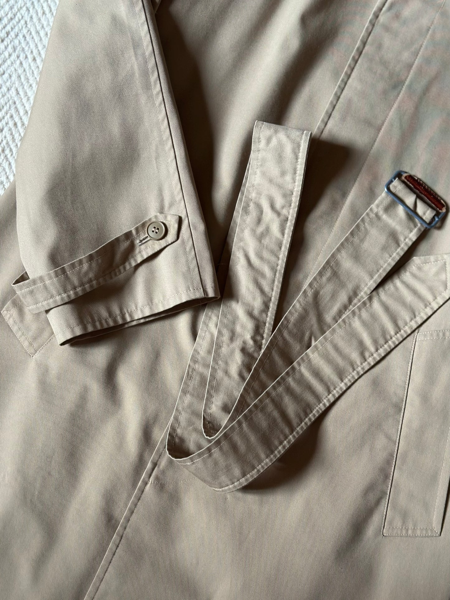 Vintage Beige Belted Trench Coat
