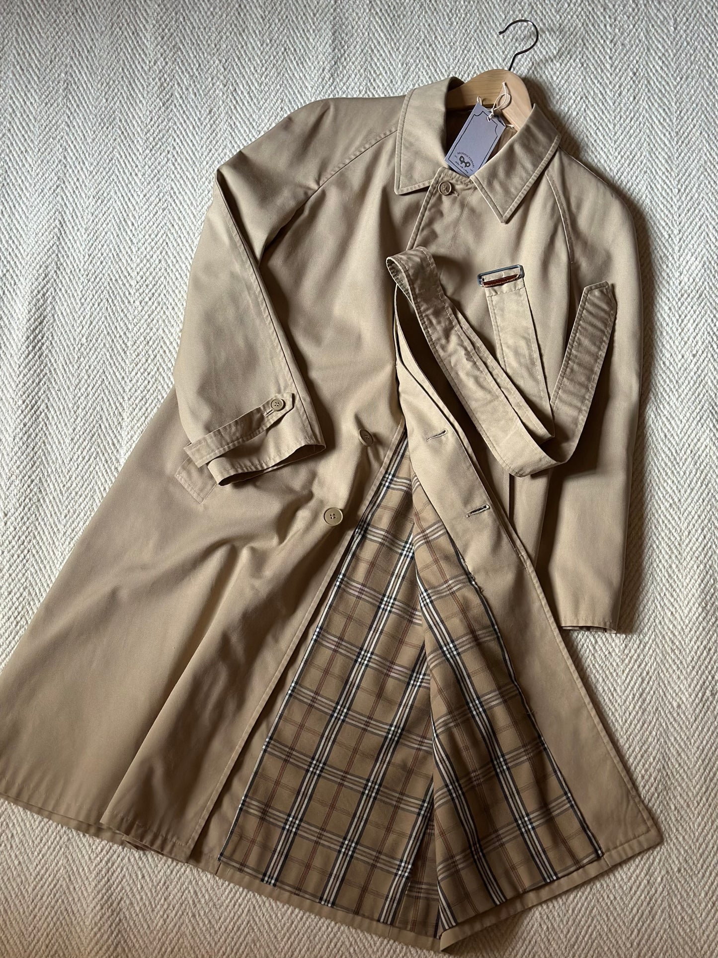 Vintage Beige Belted Trench Coat