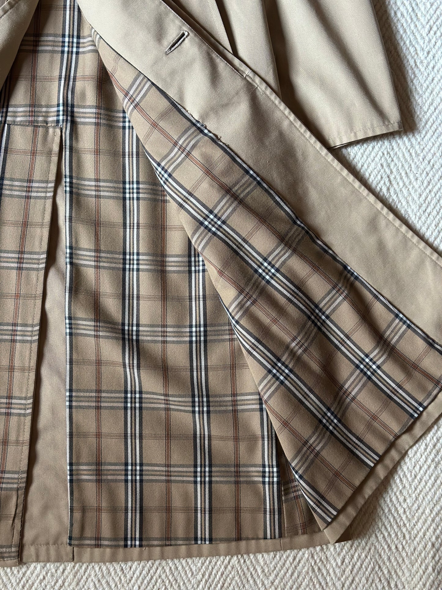 Vintage Beige Belted Trench Coat