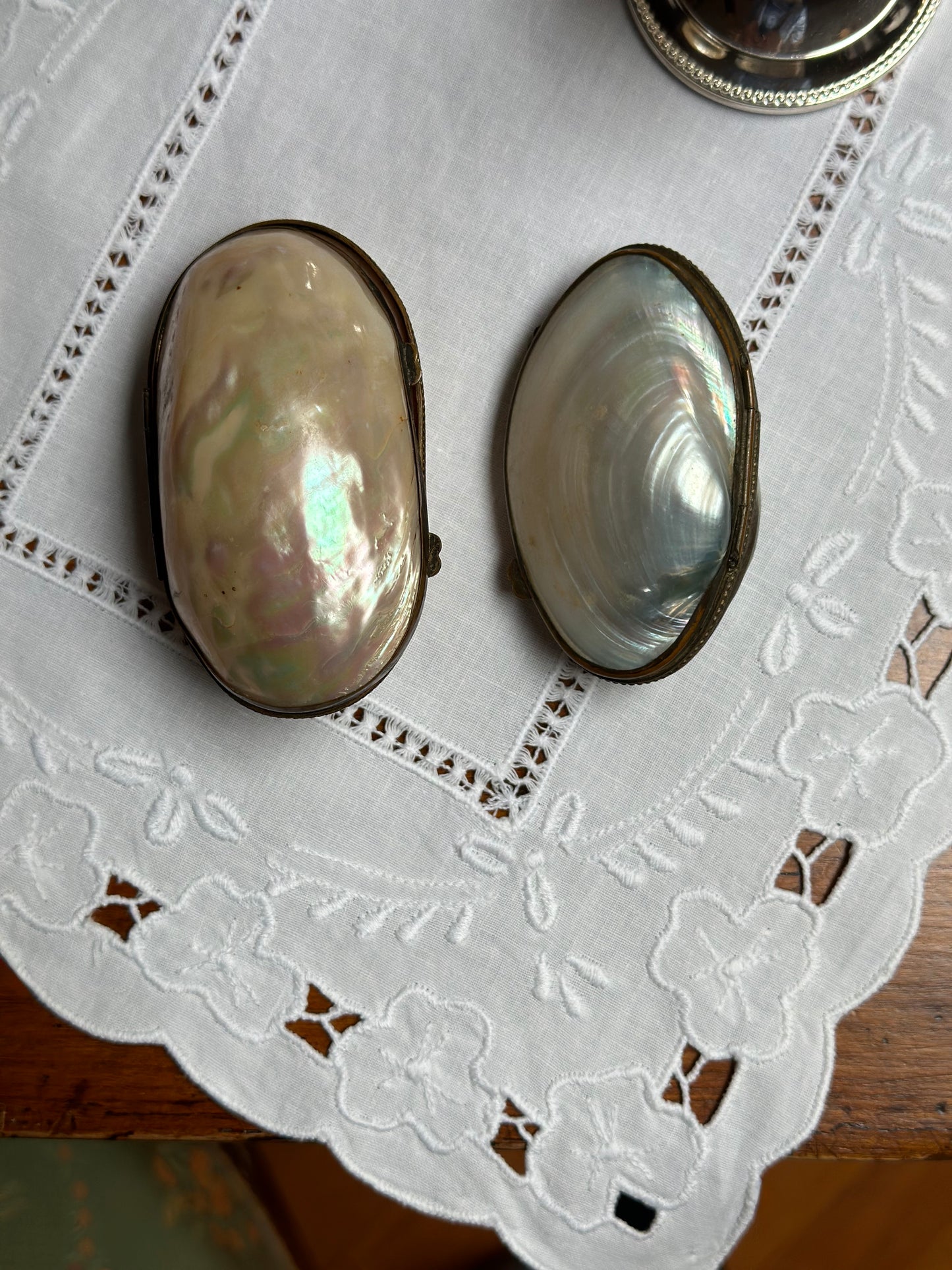 Antique French Mother Of Pearl Shell Coin Purse - Small