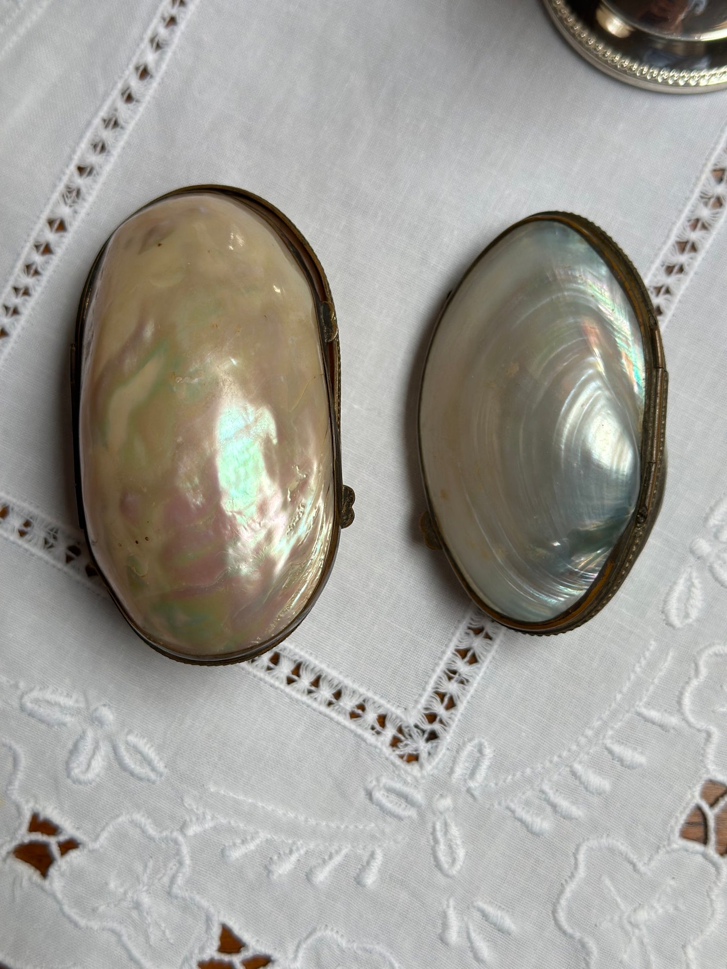 Antique French Mother Of Pearl Shell Coin Purse - Small