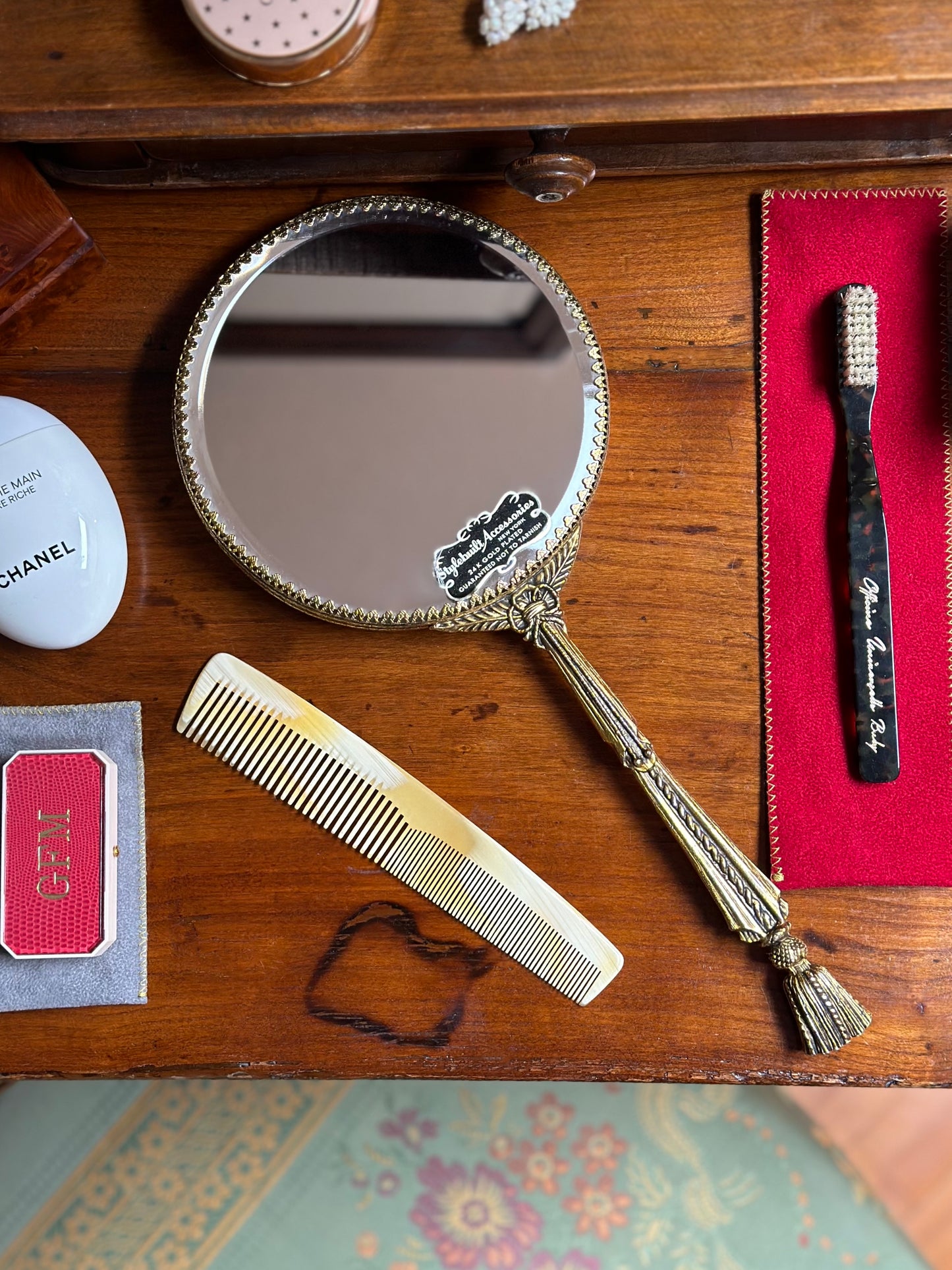 Vintage 1980's American Hand Mirror