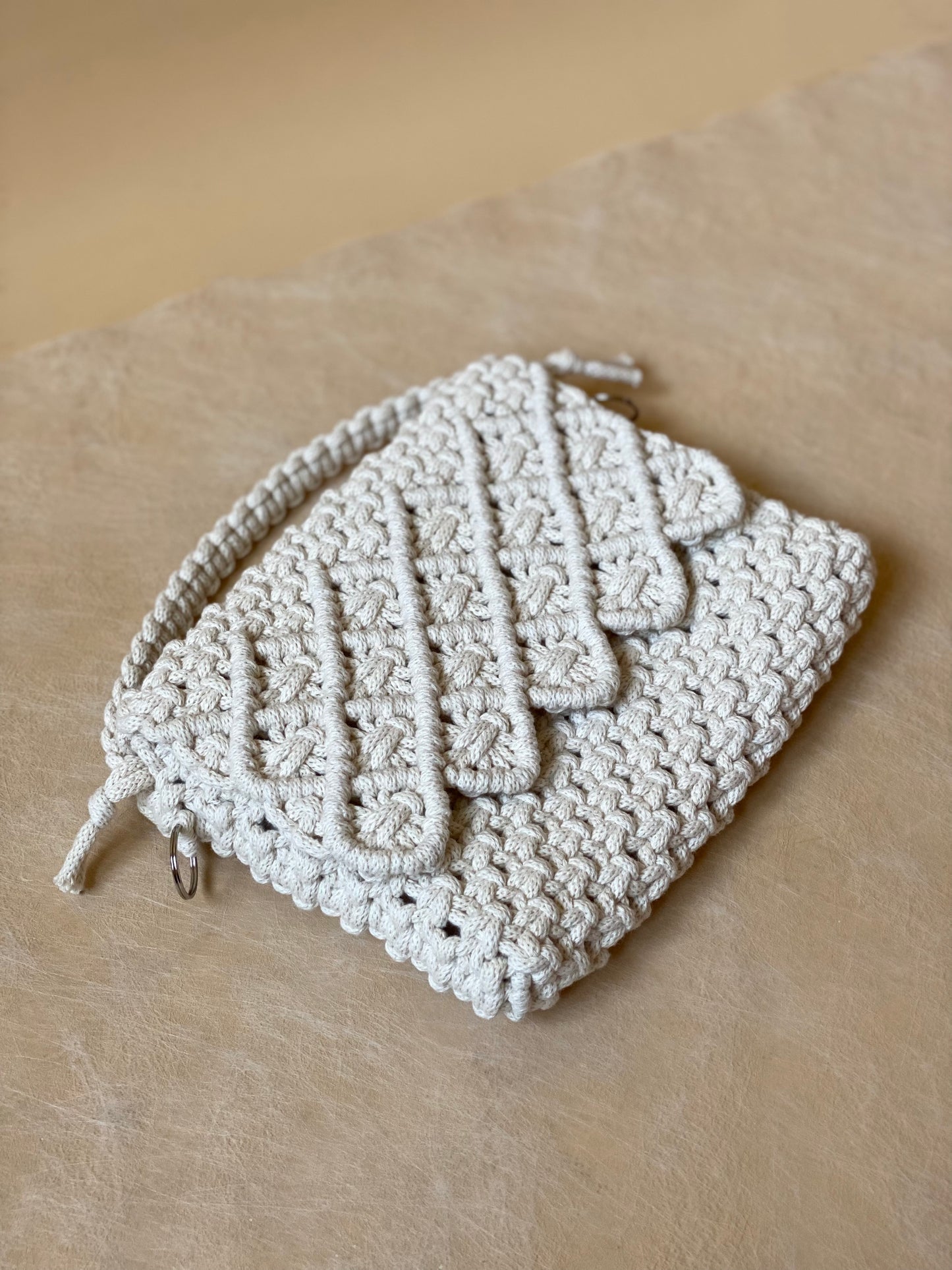 LILY - Handmade Pure Cotton Macramè Crossbody Bag