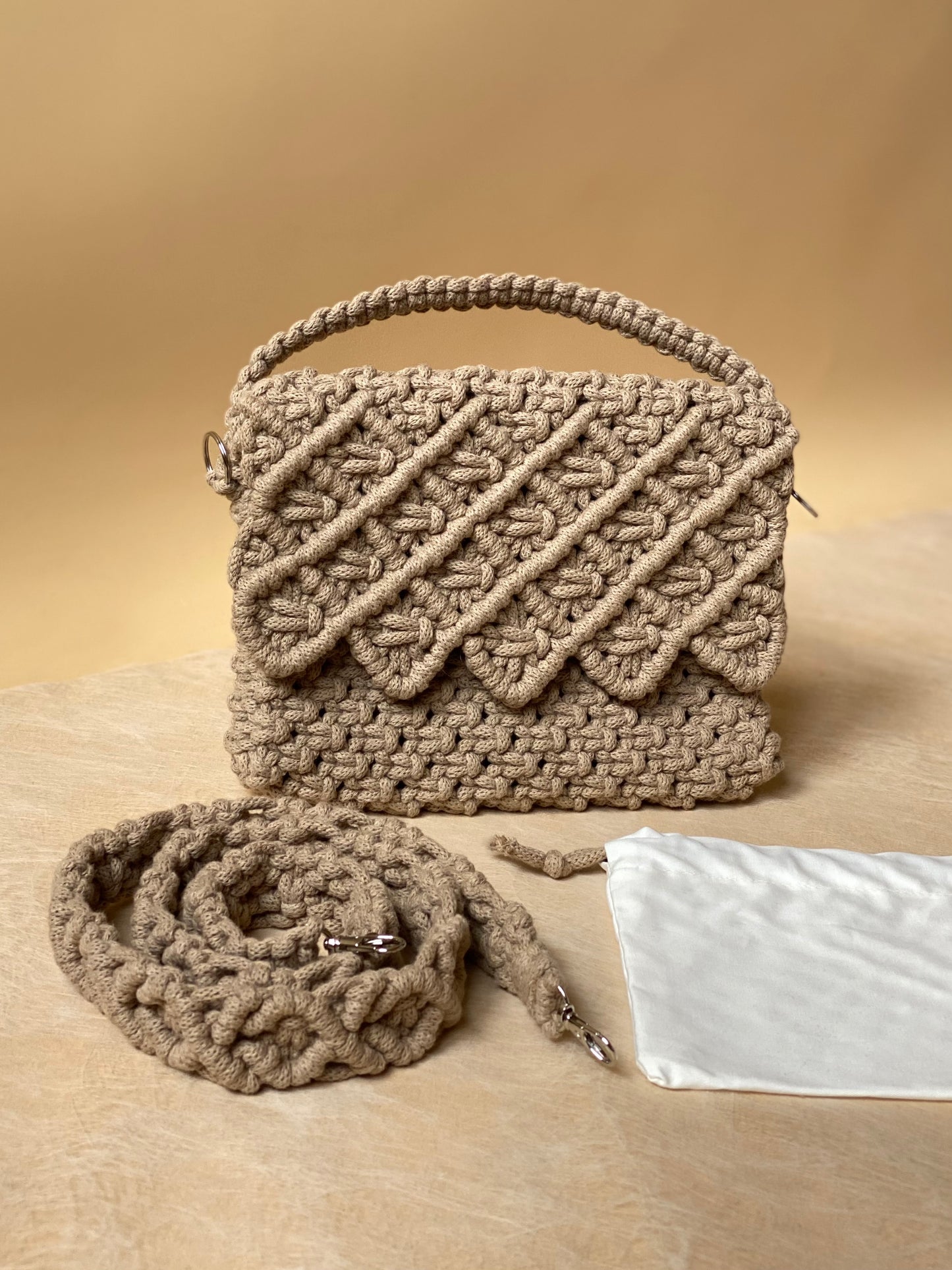 LILY - Pure Cotton Handmade Crossbody Macramè Bag