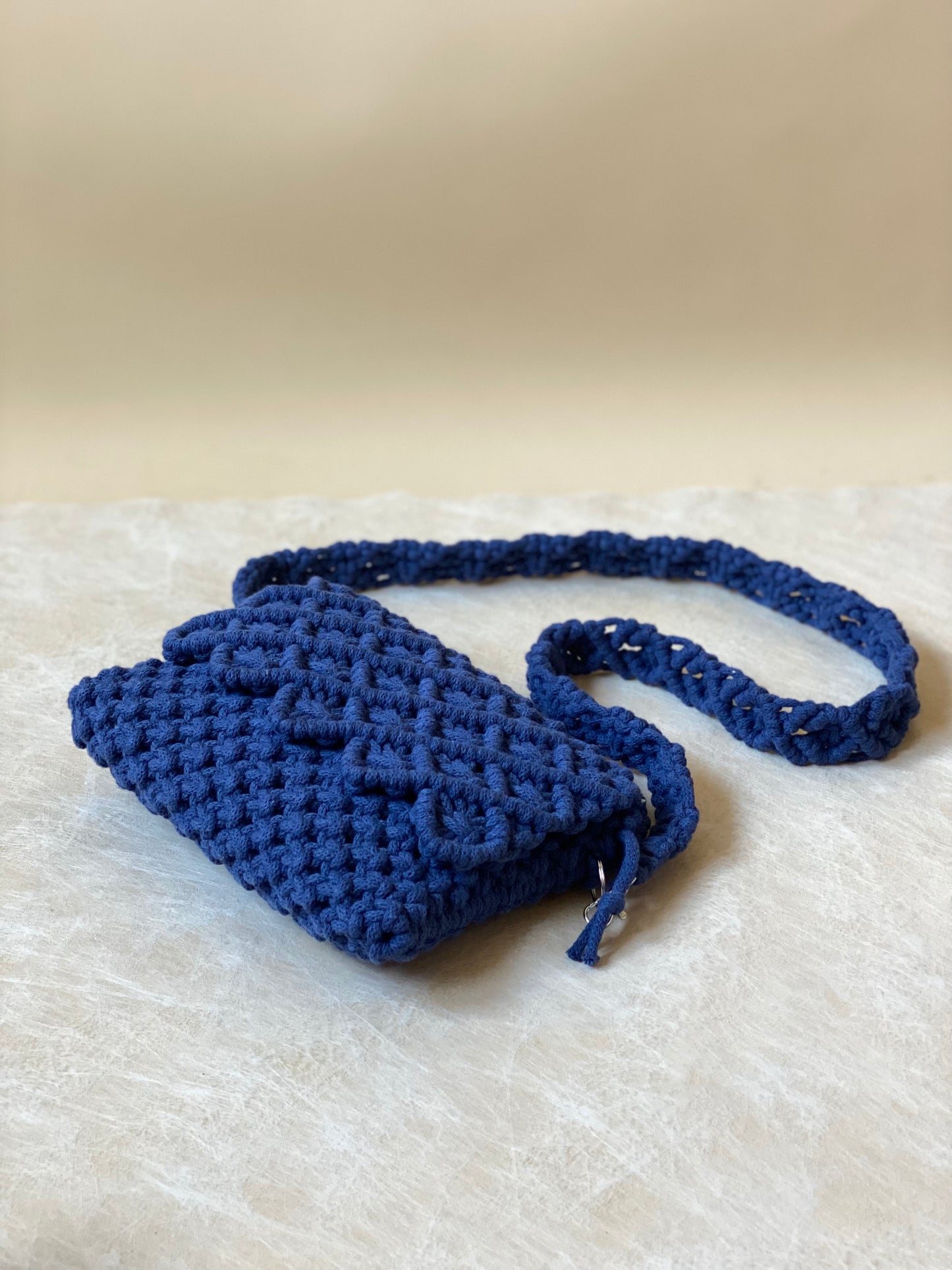 LILY - Handmade Pure Cotton Macramè Crossbody Bag