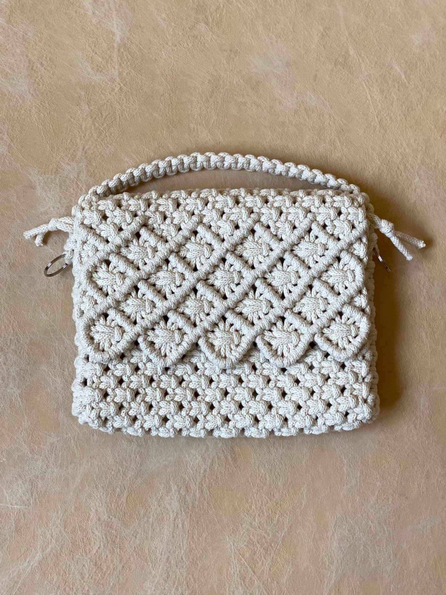 LILY - Handmade Pure Cotton Macramè Crossbody Bag