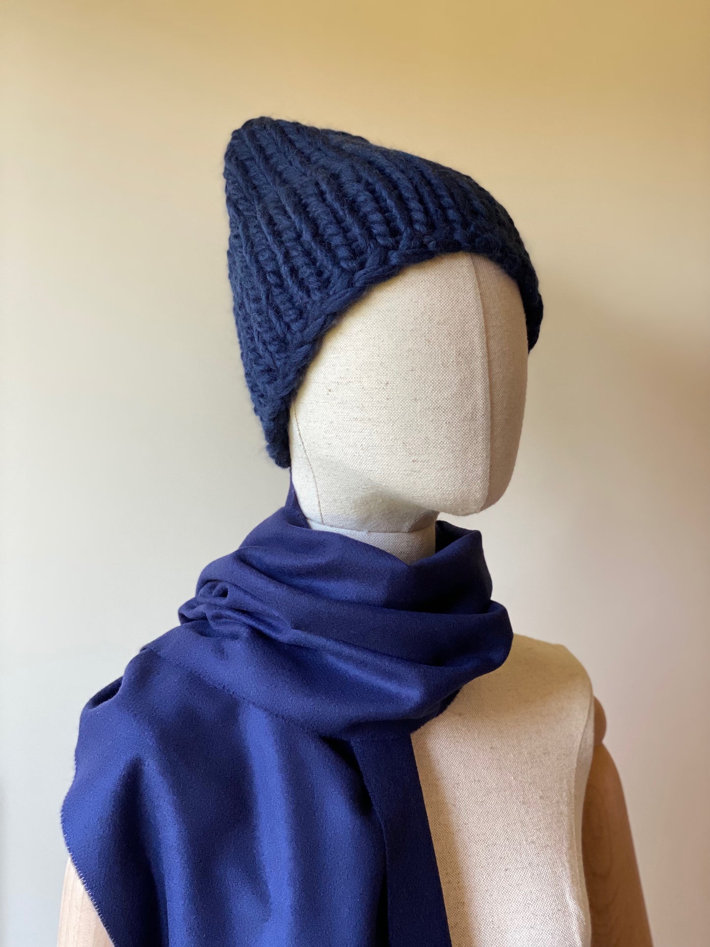 Handmade 100% Wool Beanie - Mezzanotte