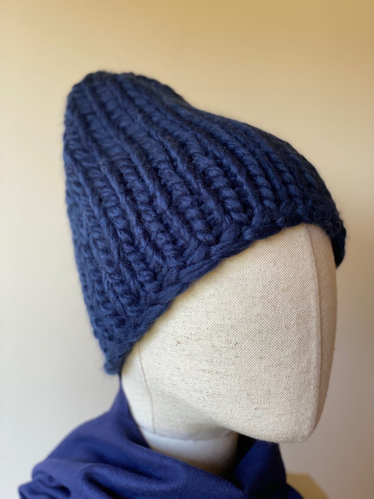 Handmade 100% Wool Beanie - Mezzanotte
