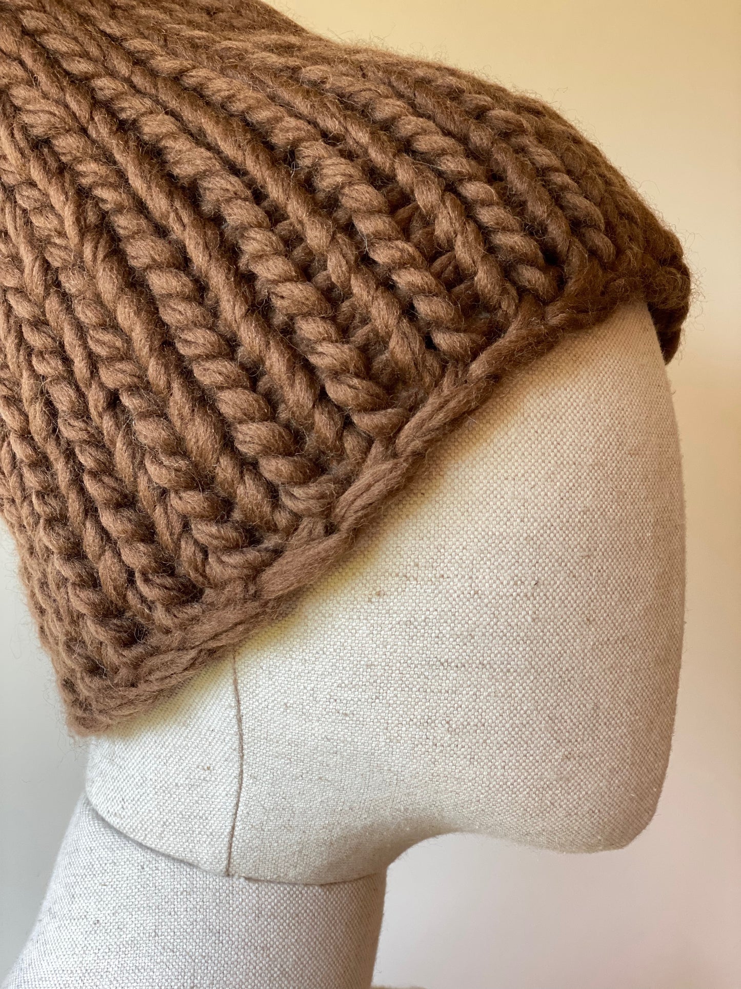 Handmade 100% Wool Beanie - Nocciola