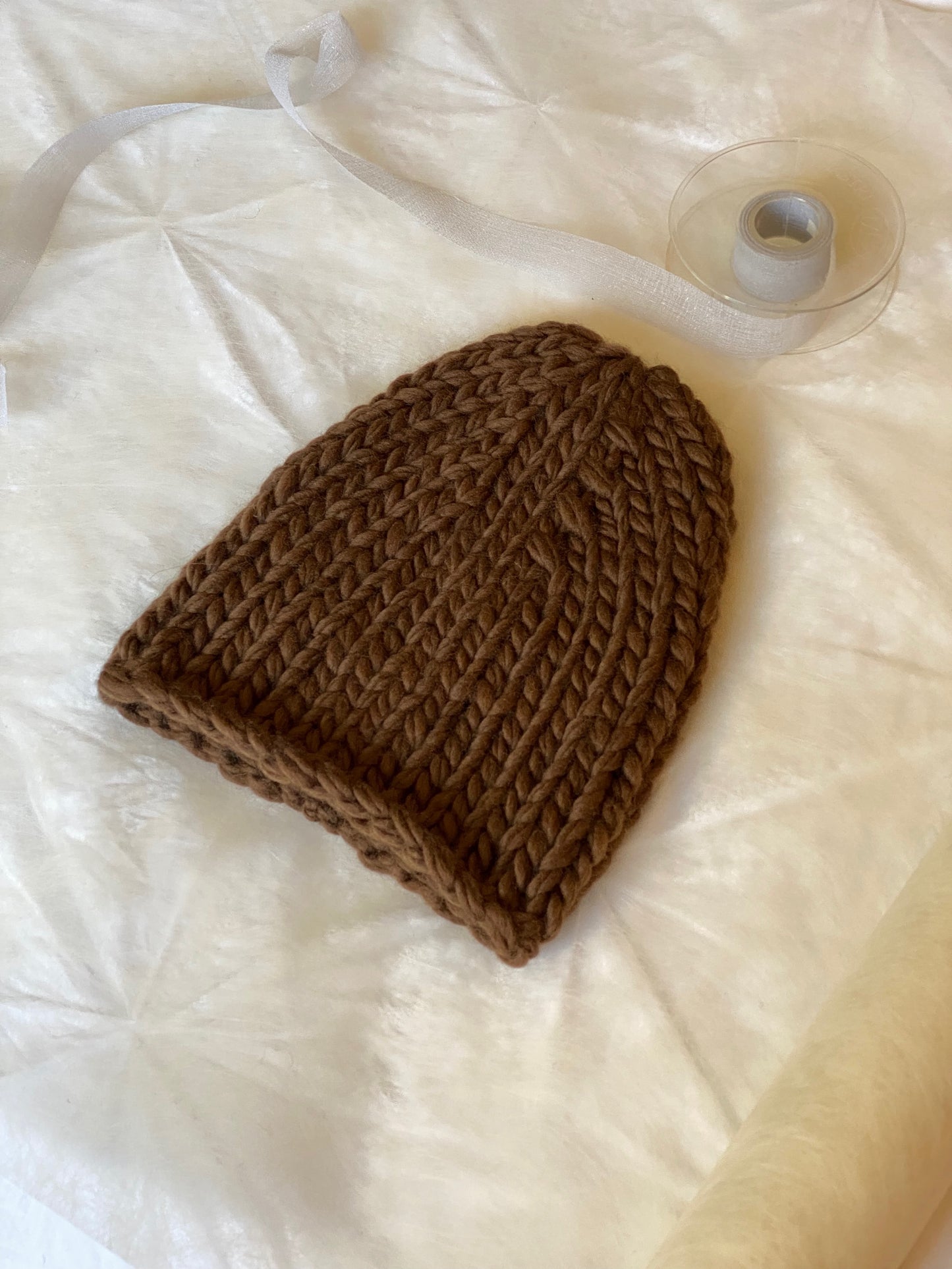 Handmade 100% Wool Beanie - Nocciola