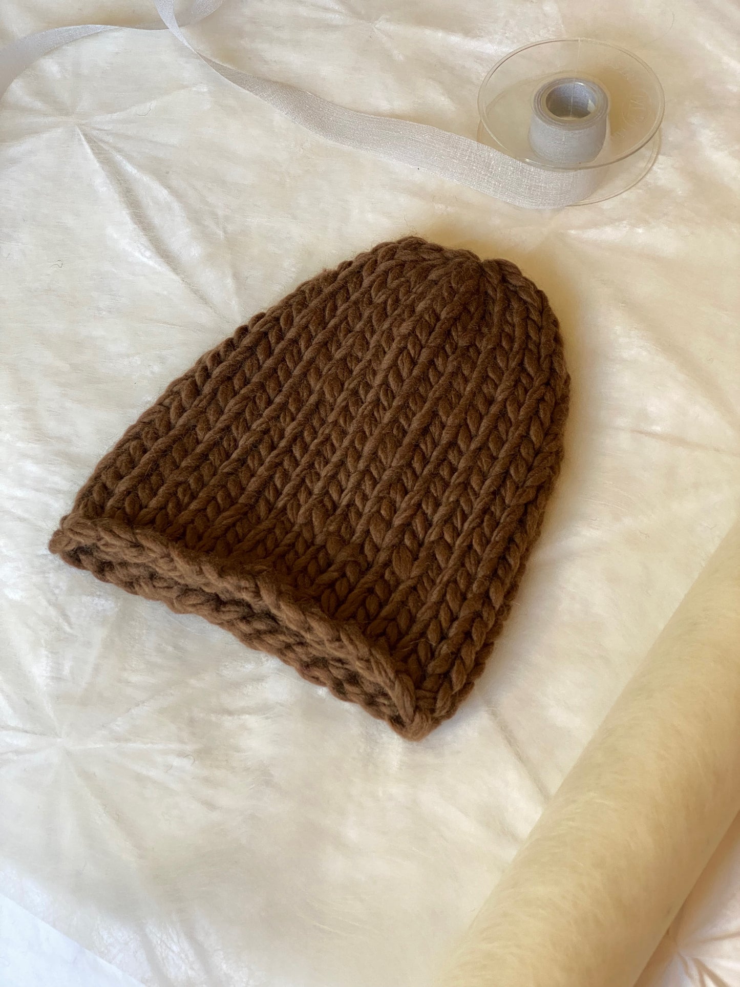 Handmade 100% Wool Beanie - Nocciola