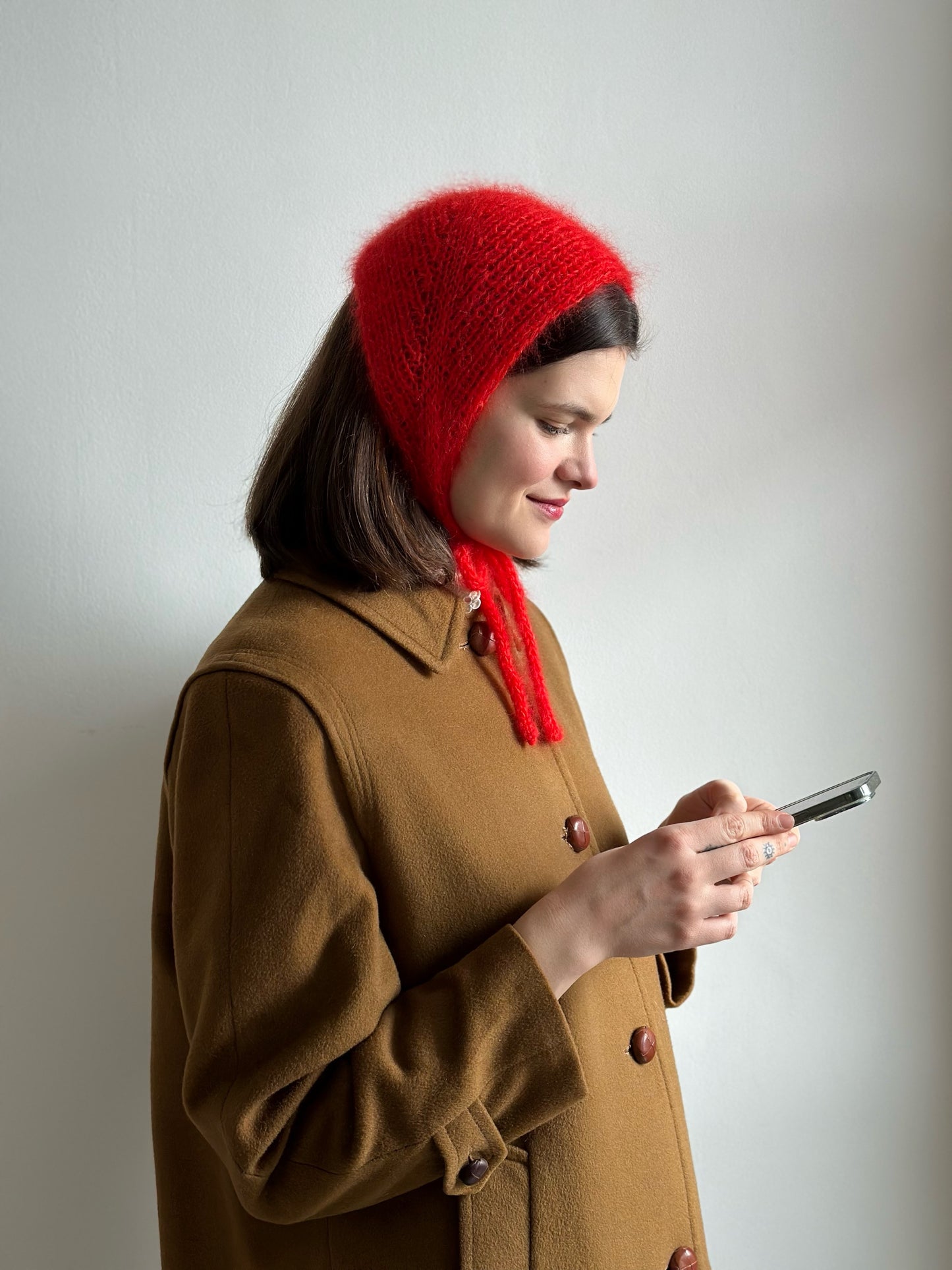 Handmade Silk & Mohair Bonnet - Scarlet Red