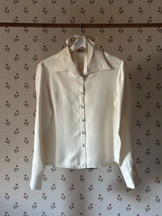 Vintage Pure Silk Ivory Blouse