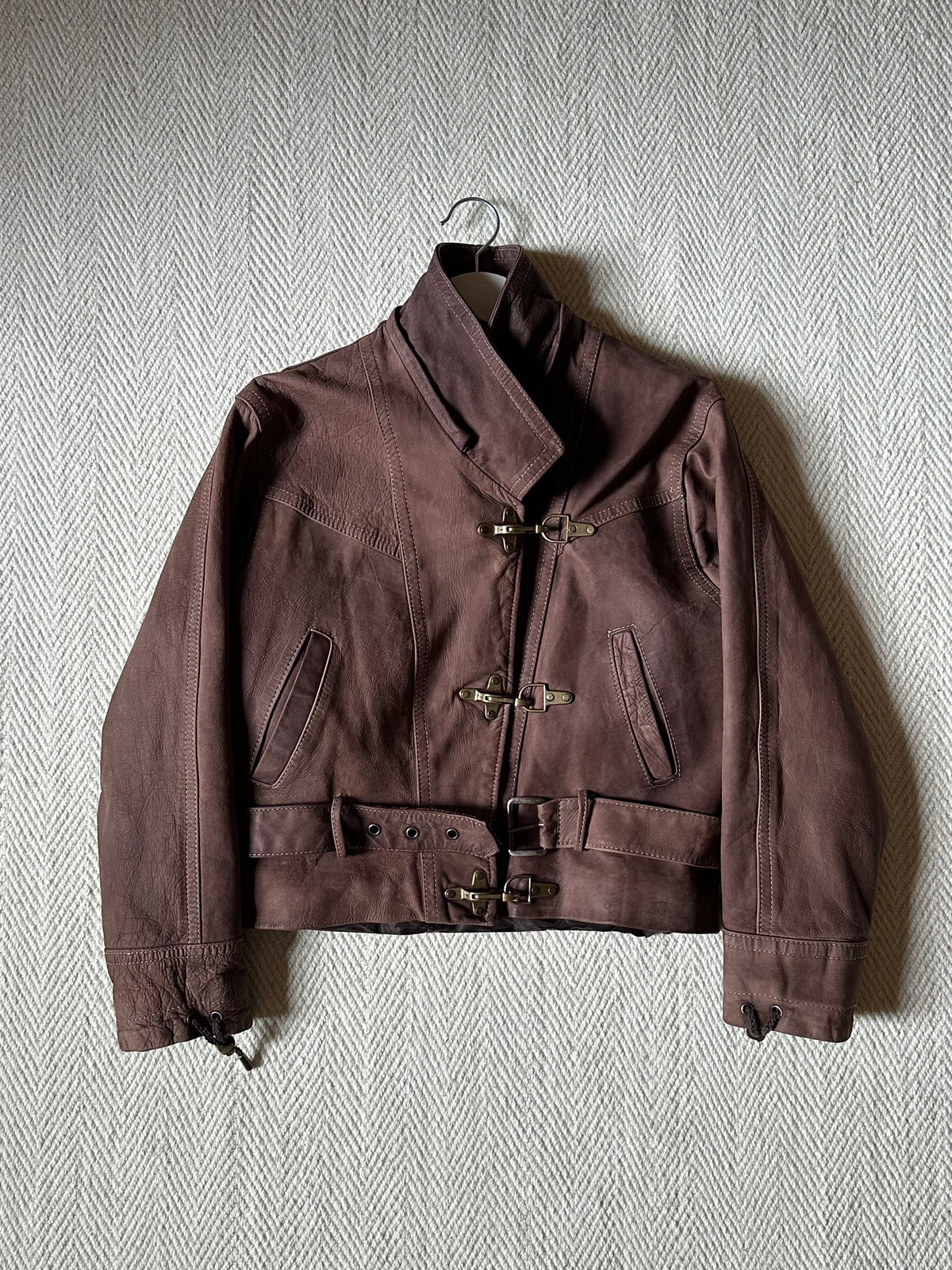Brown Leather Biker Jacket