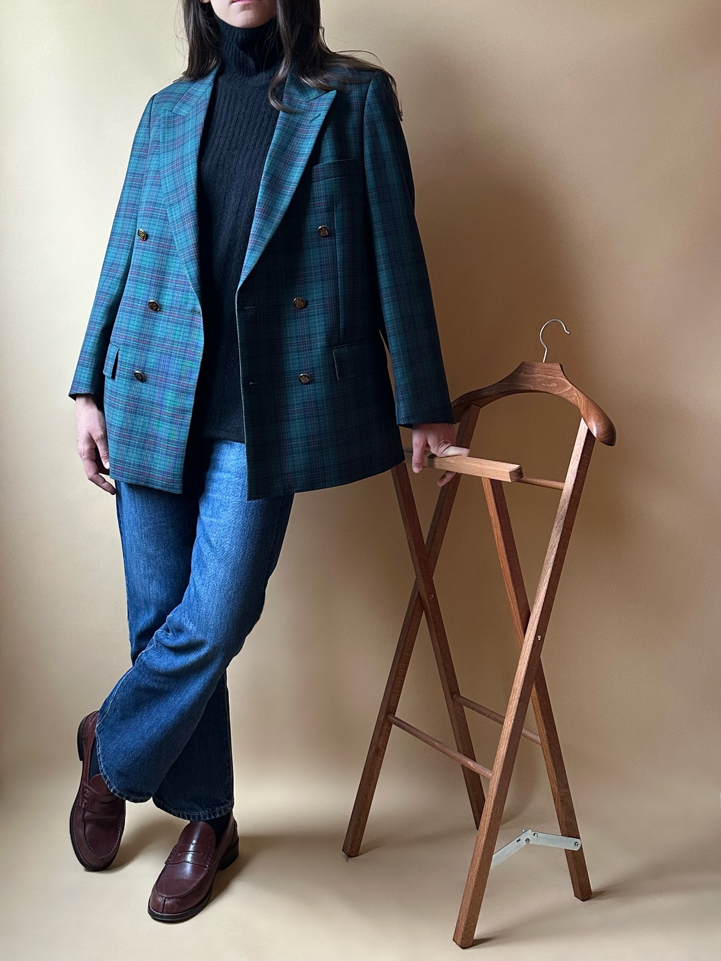 Vintage Green Tartan Blazer