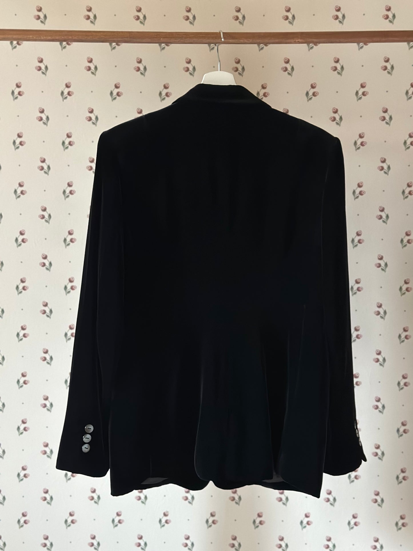 Black Silk Velvet Blazer