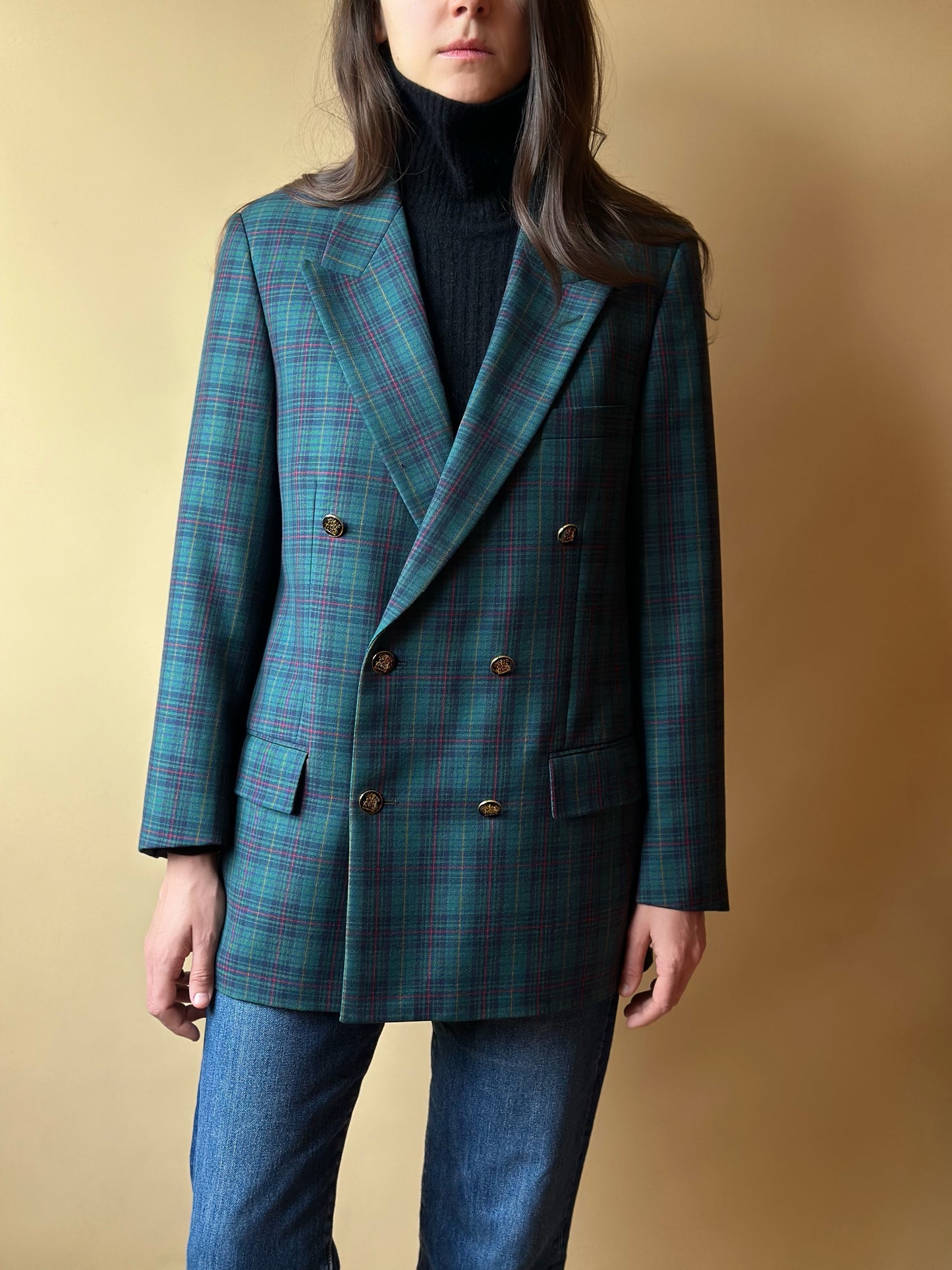 Vintage Green Tartan Blazer