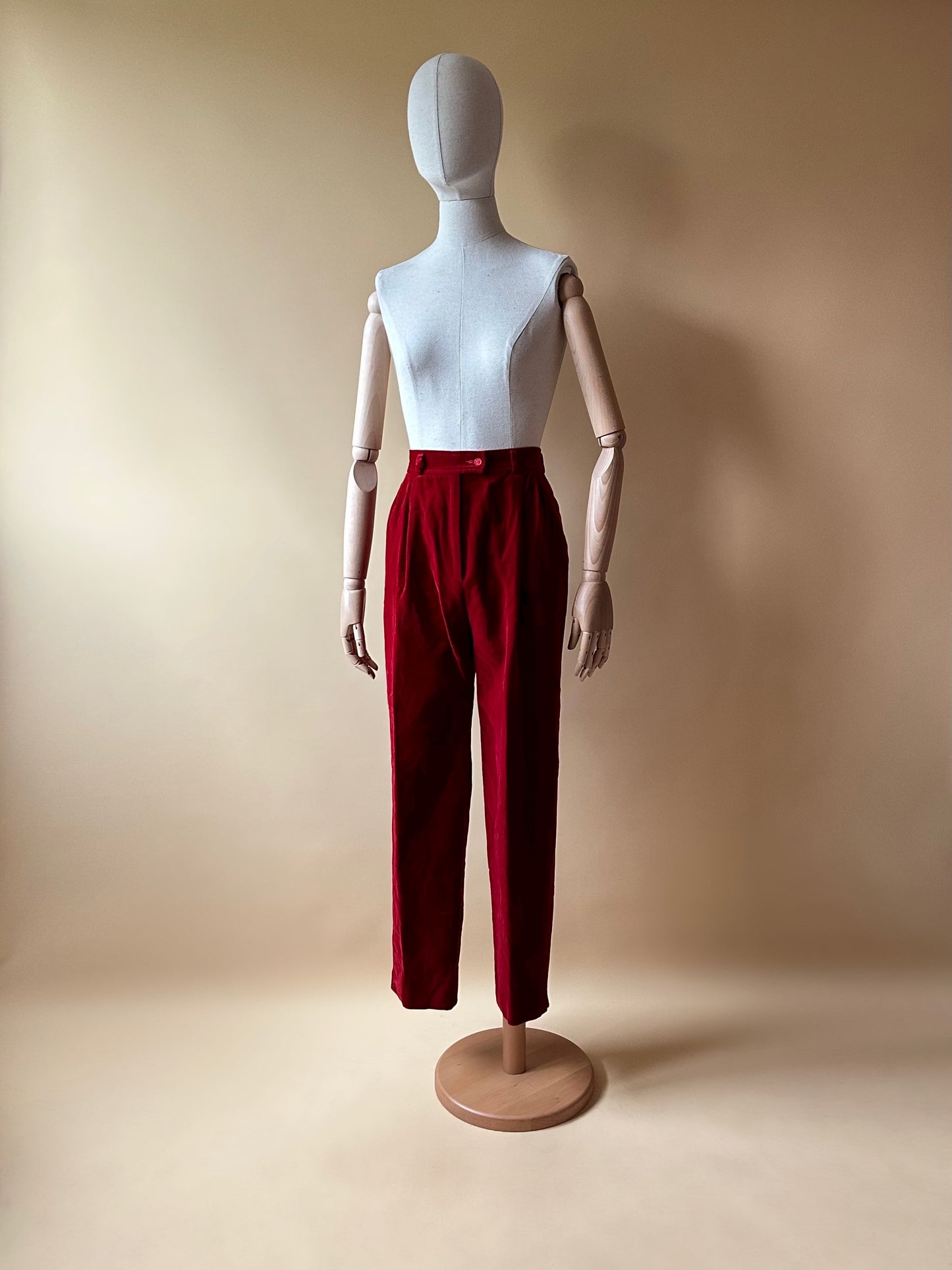 Vintage Red Velvet Trousers