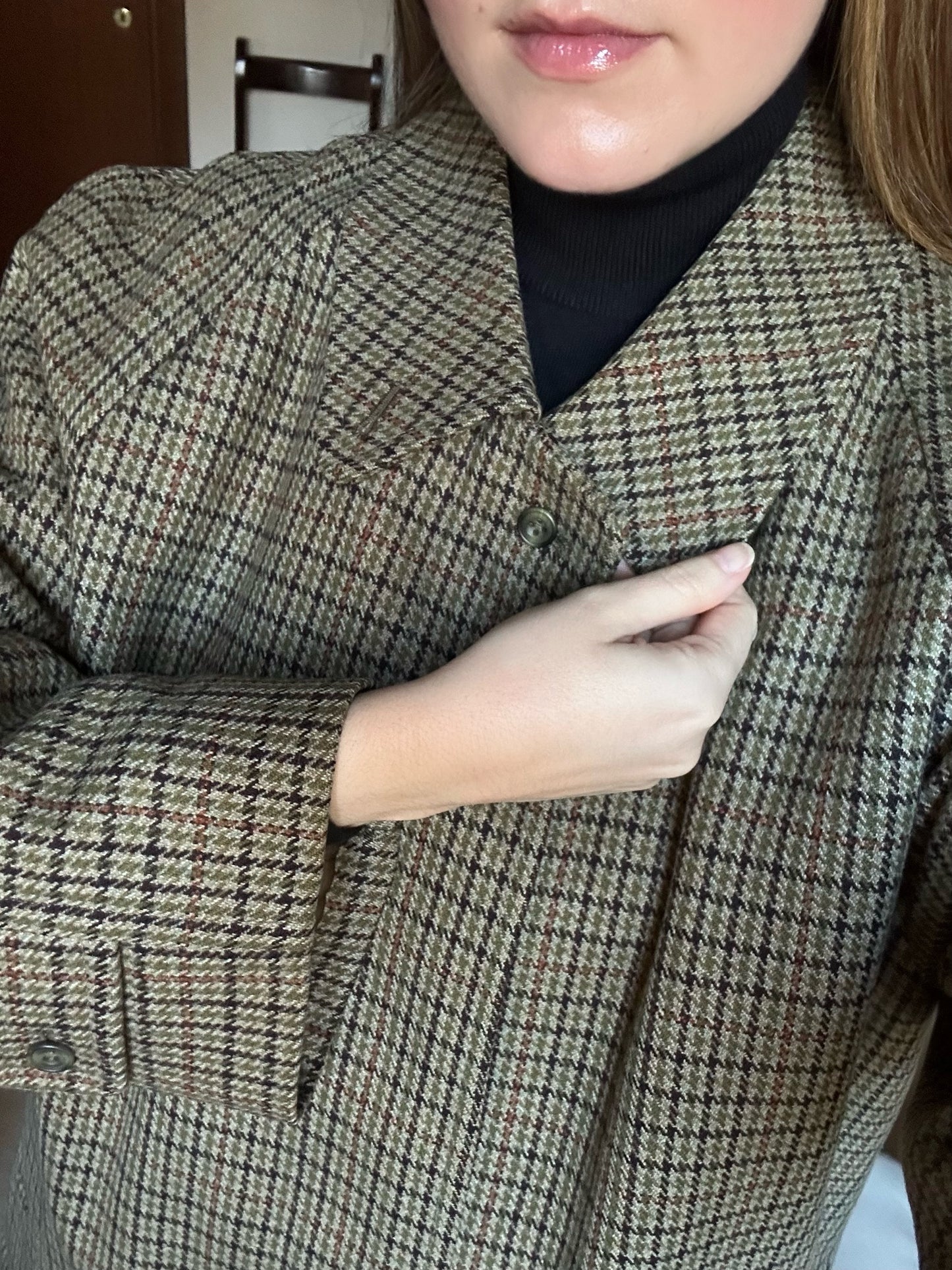 Vintage Original British Pied De Poule Coat