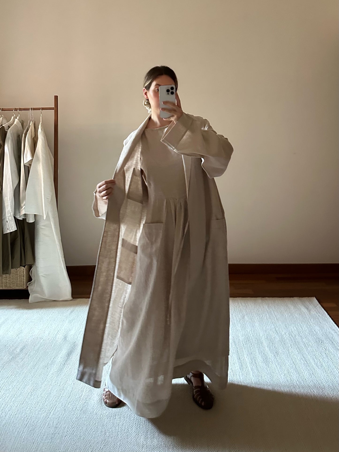 Frette 100% Linen Sand Beige Robe
