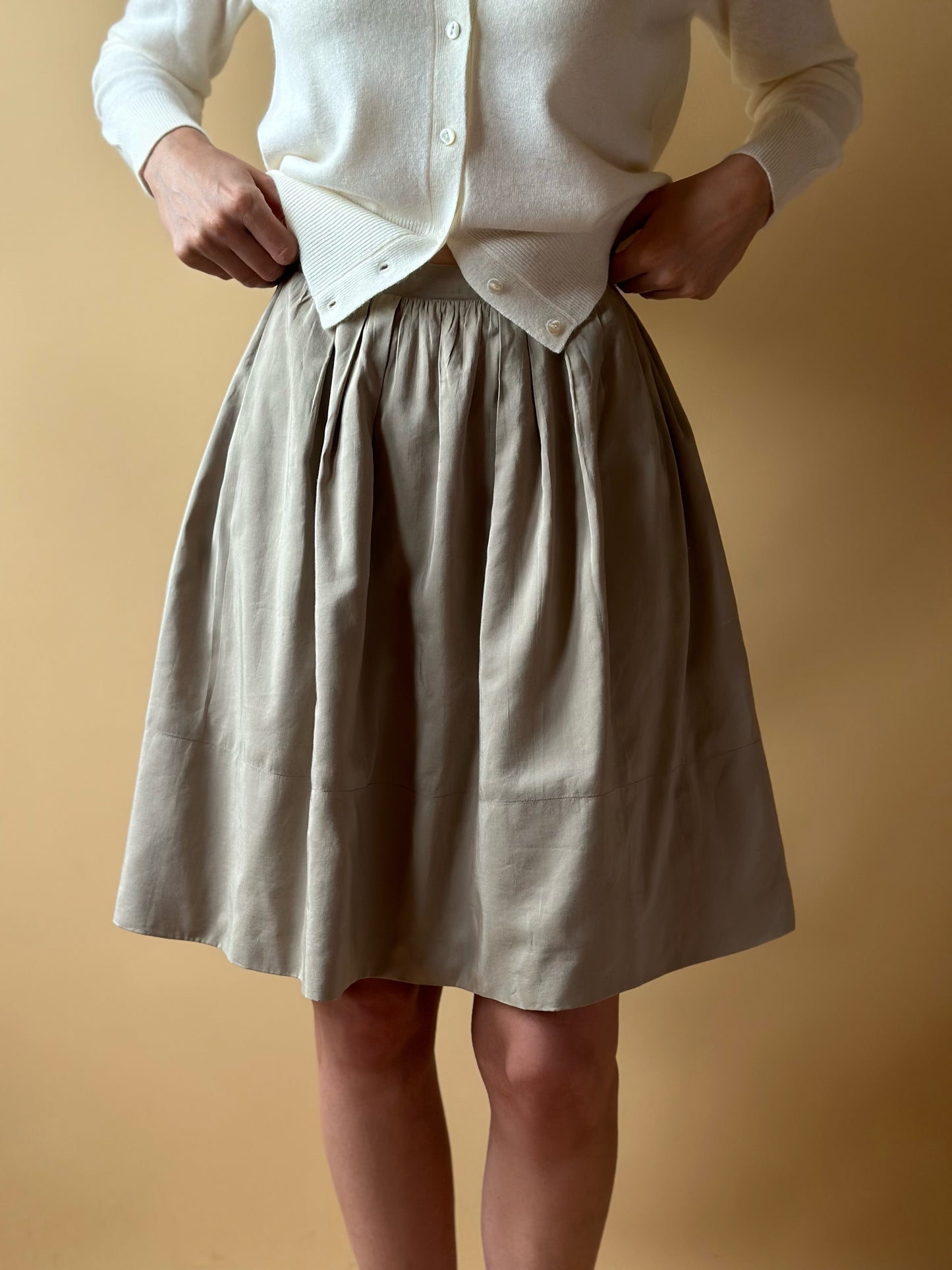 Vintage Miu Miu Taupe Circle Skirt