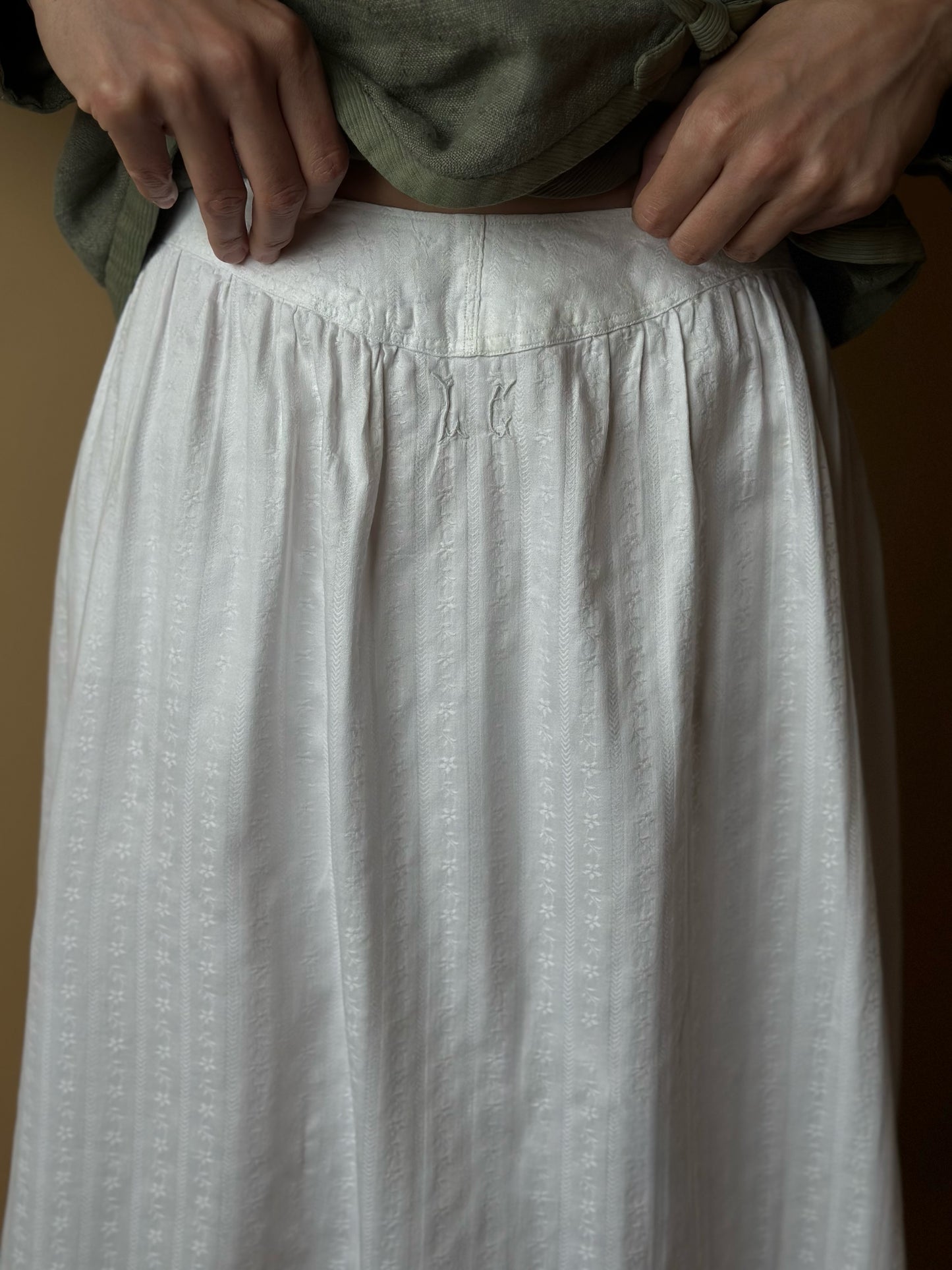 Antique Romantic French Cotton Skirt