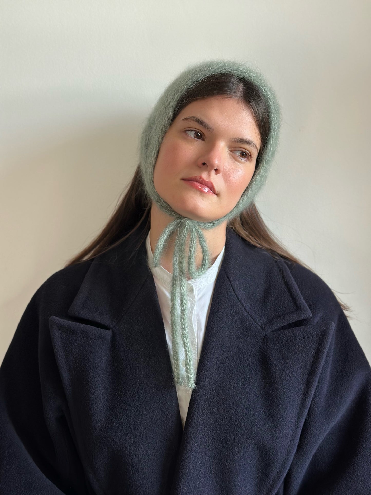 Handmade Silk & Mohair Bonnet - Minted Sage
