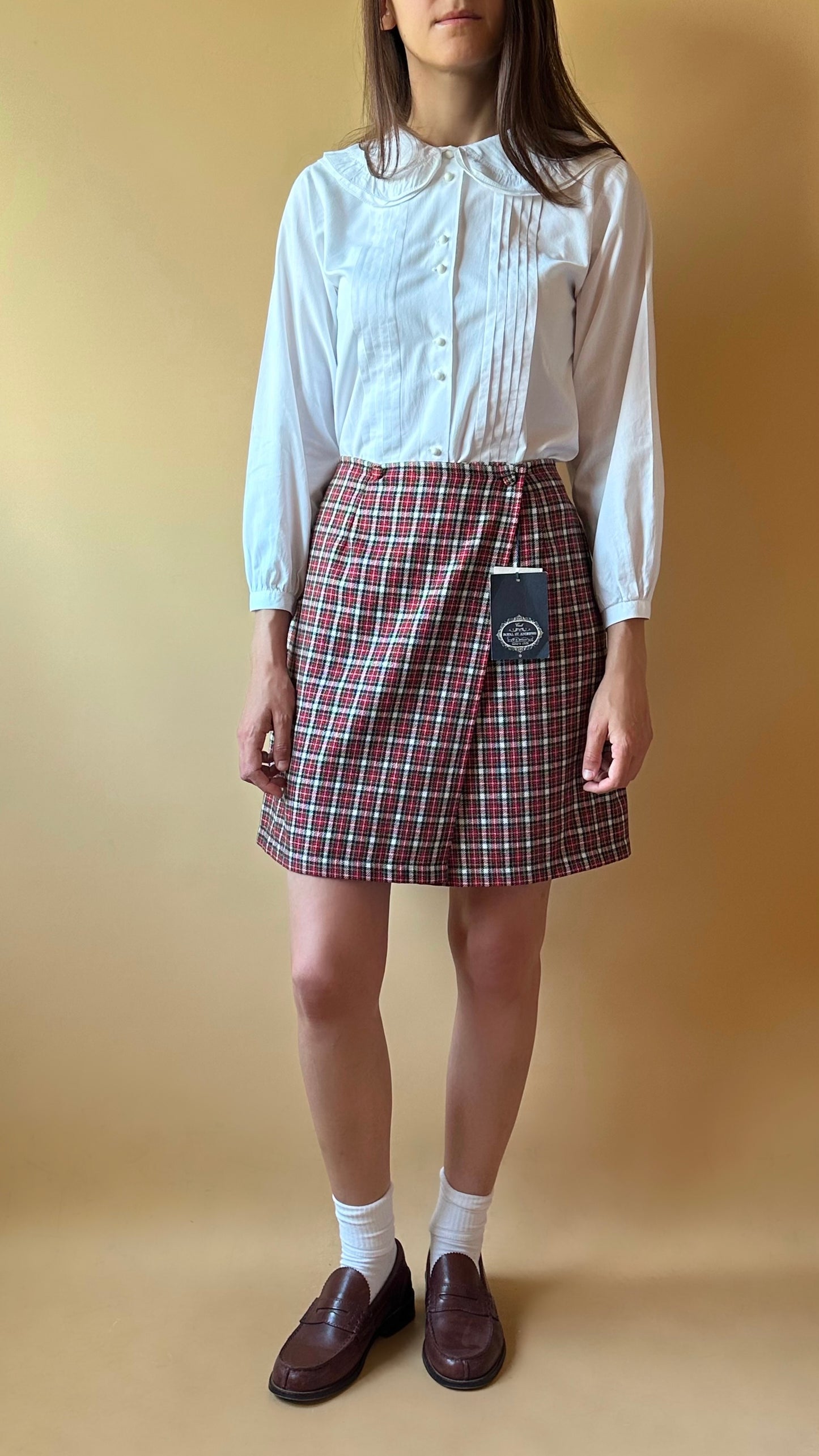 Vintage Deadstock Tartan Wrap-Up Mini Skirt