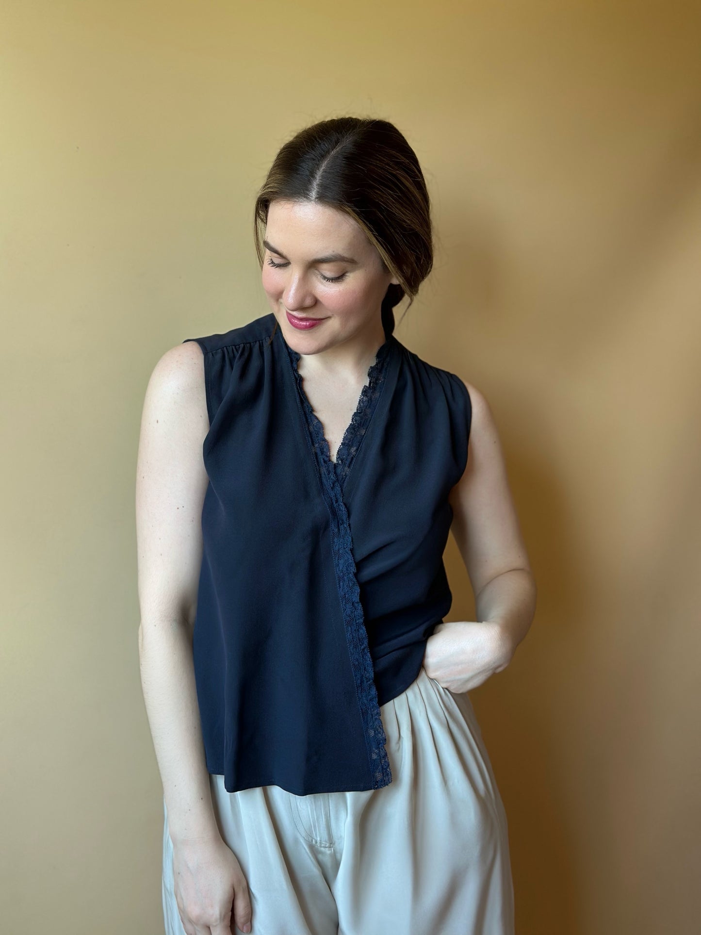 Pure Silk Romantic Blue Top