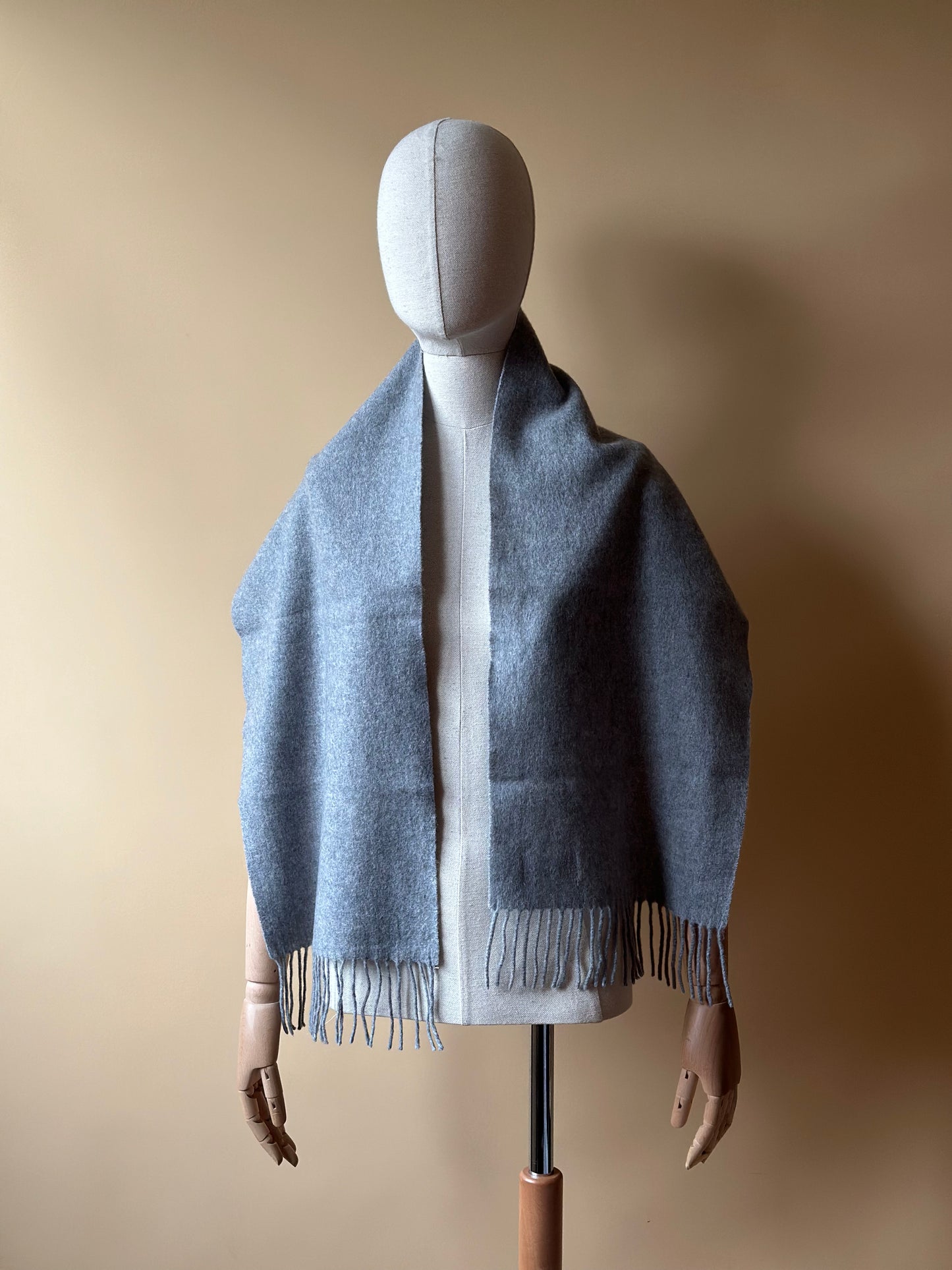 Vintage 100% Cashmere Gray Scarf