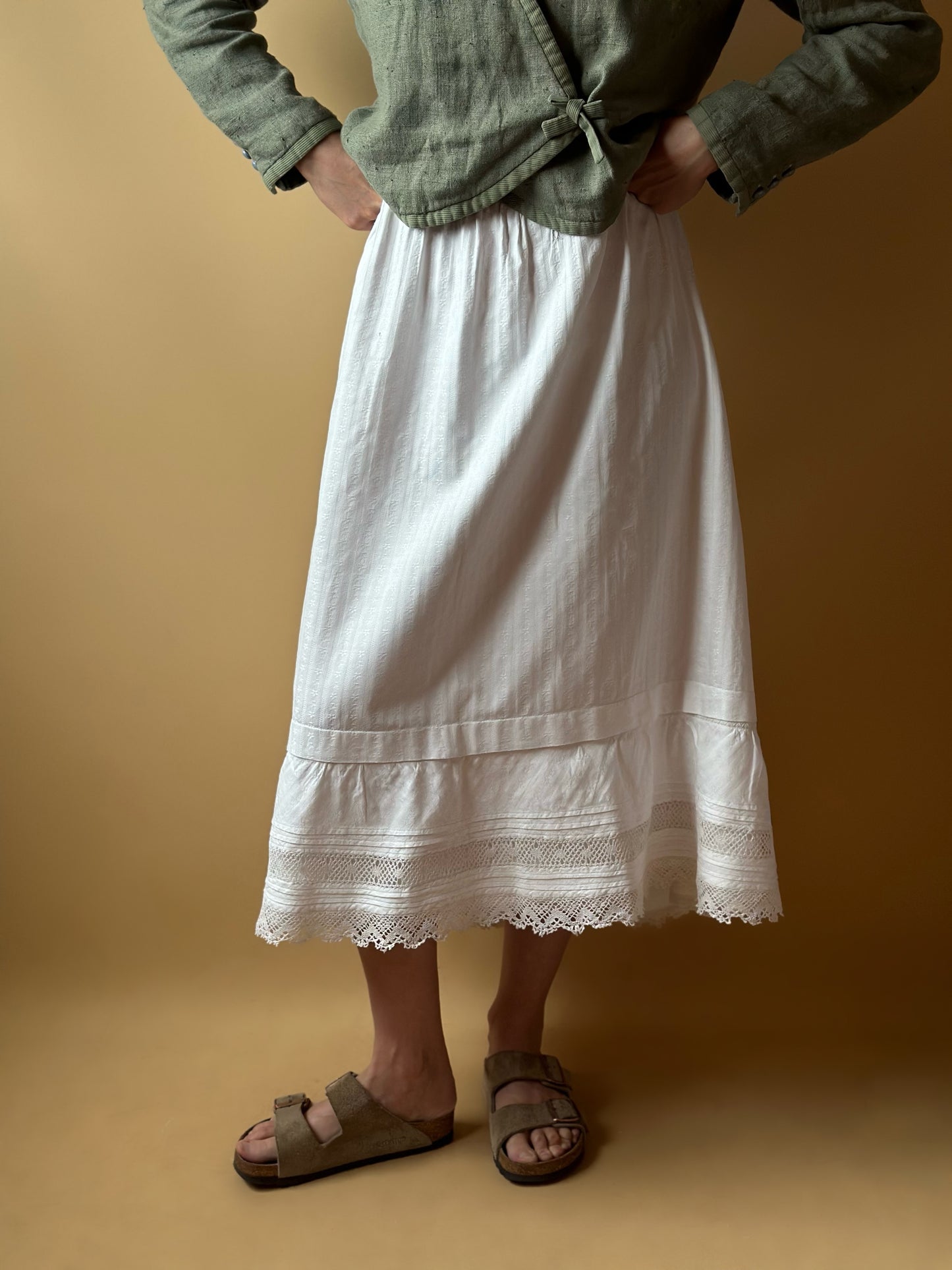 Antique Romantic French Cotton Skirt