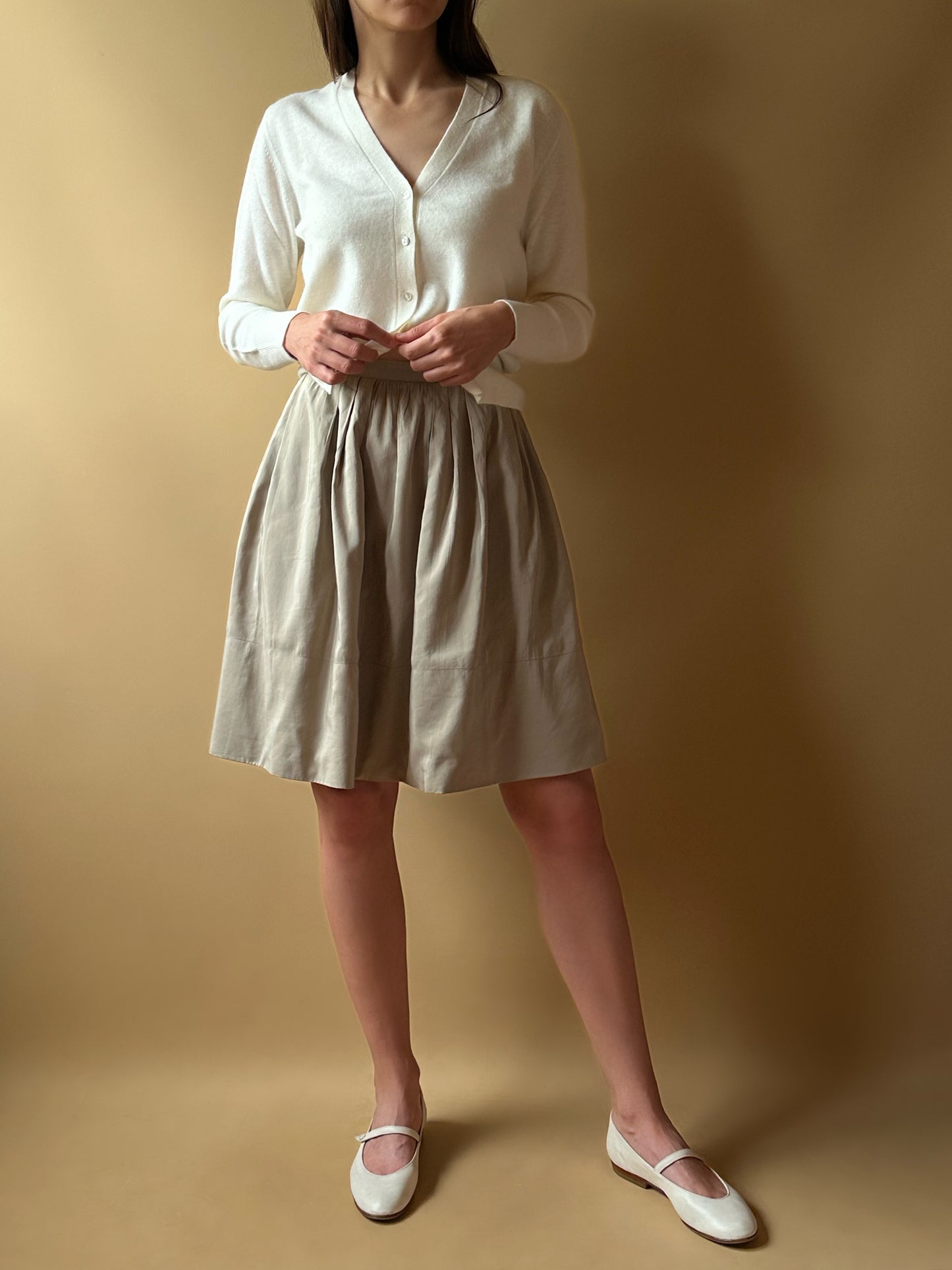 Vintage Miu Miu Taupe Circle Skirt