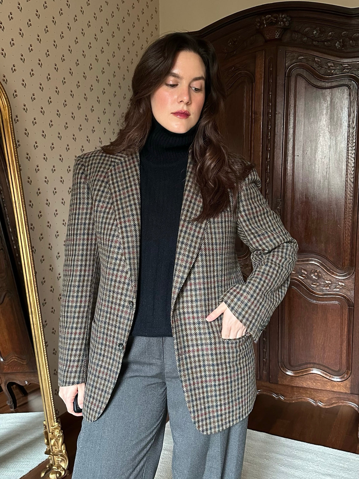 100% Wool Pied de Poule Blazer