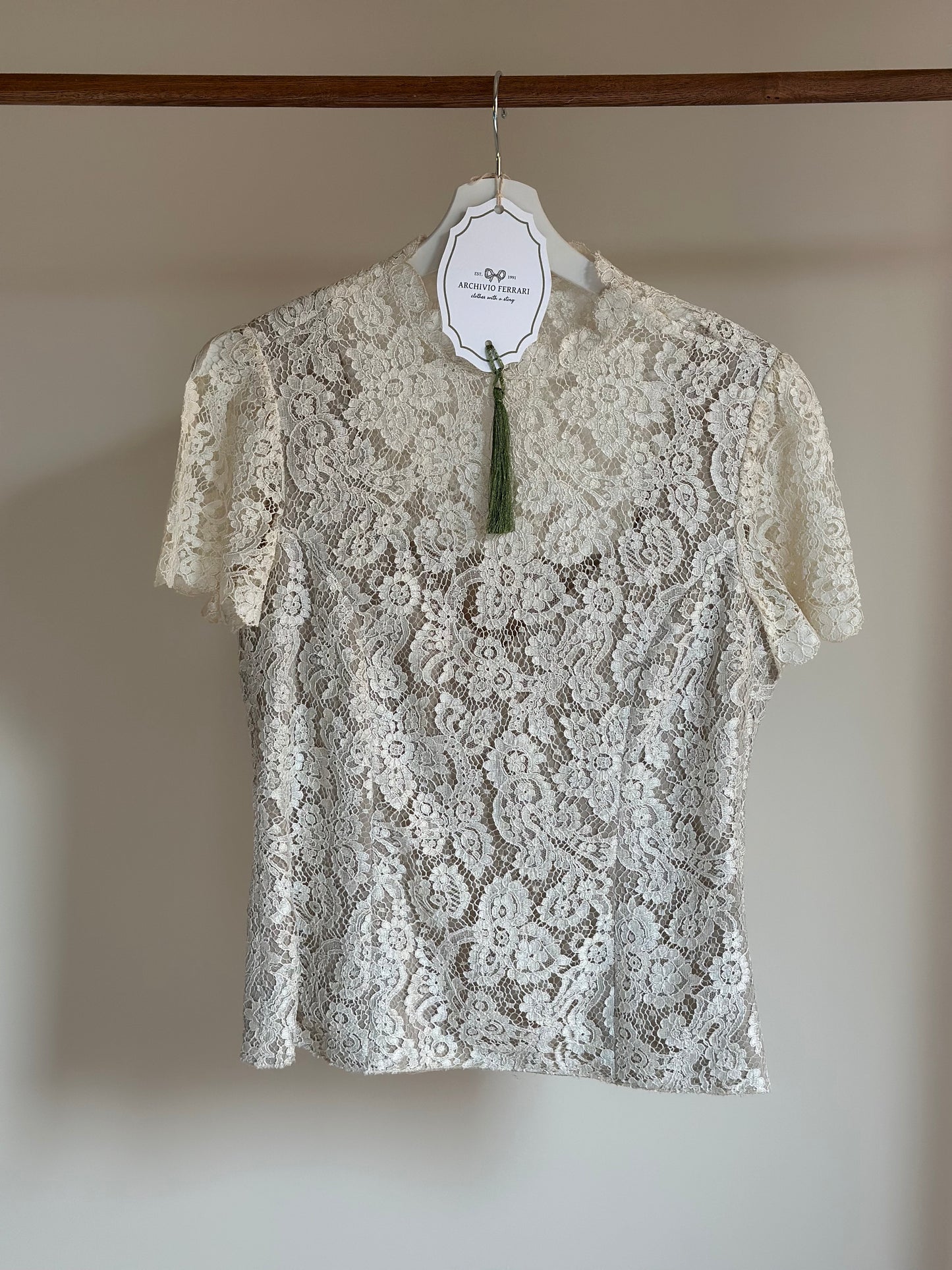 White Lace Short Sleeved Top