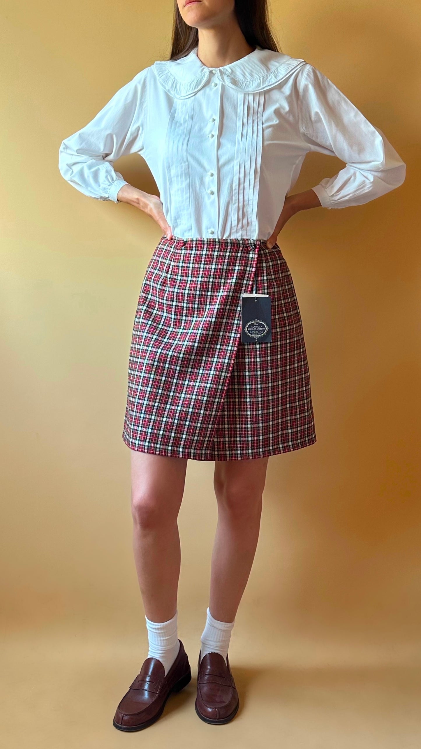 Vintage Deadstock Tartan Wrap-Up Mini Skirt