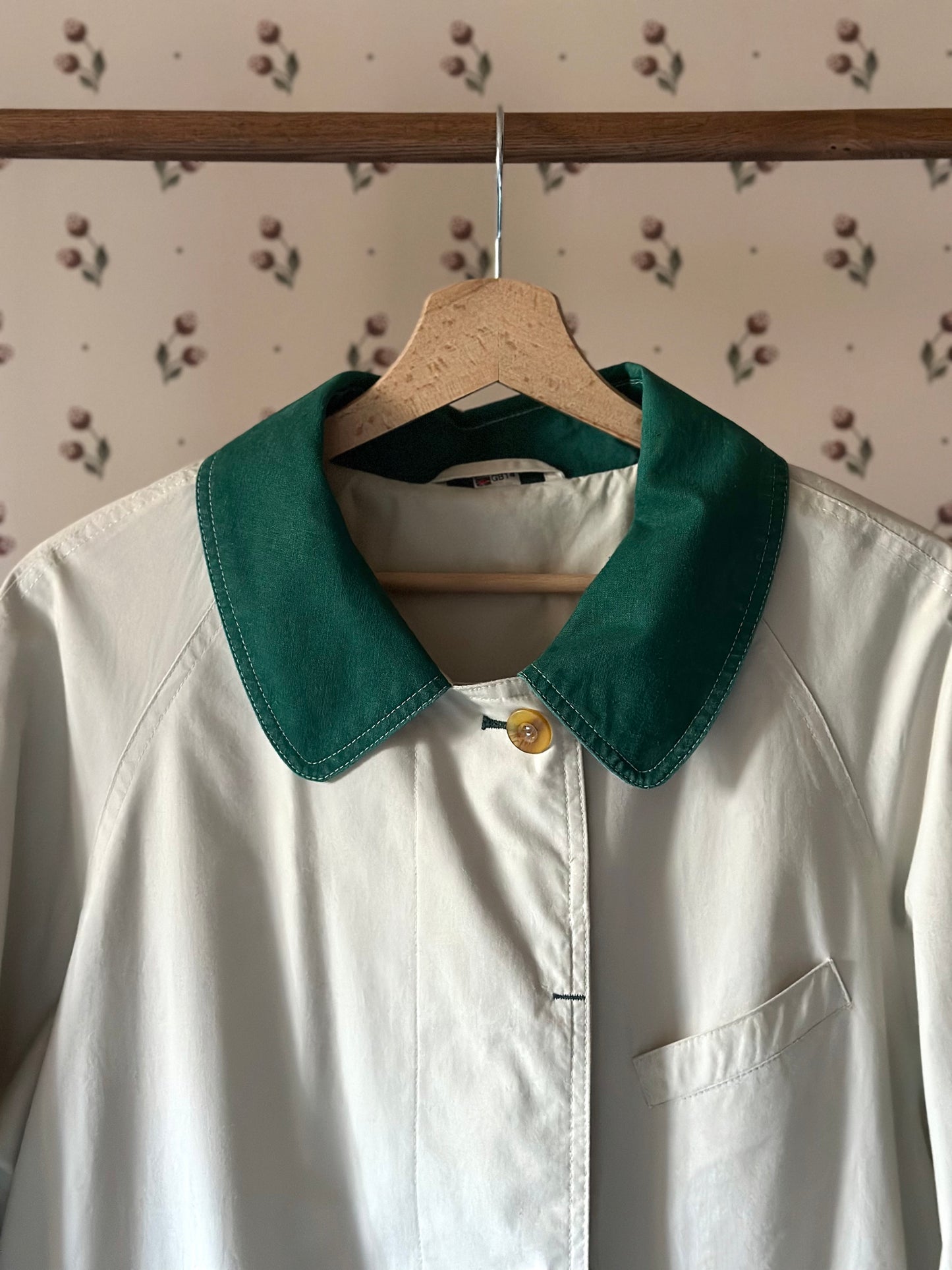 Vintage Green Collar Korean Trench Coat