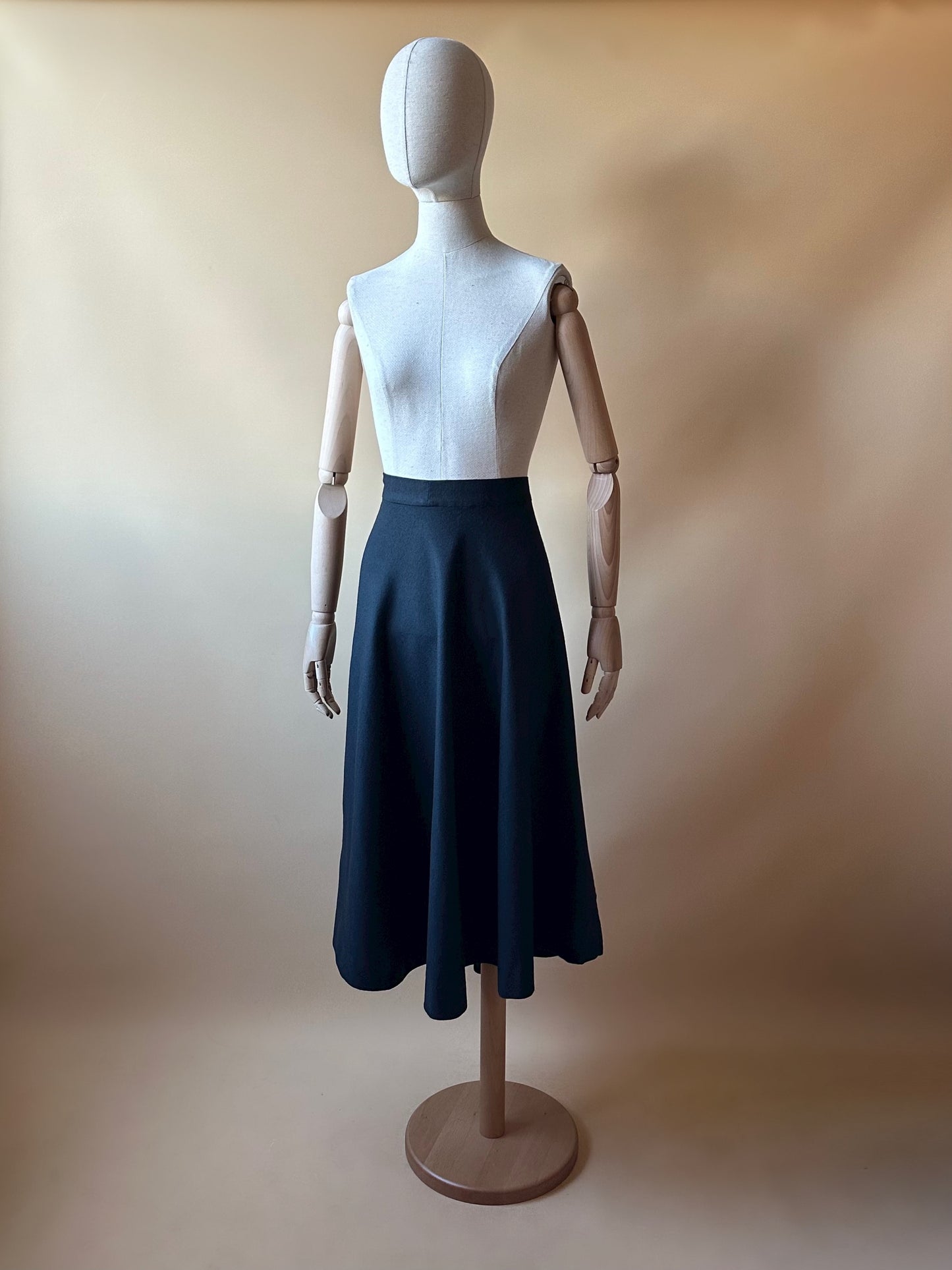 Vintage Black Woolen Skirt