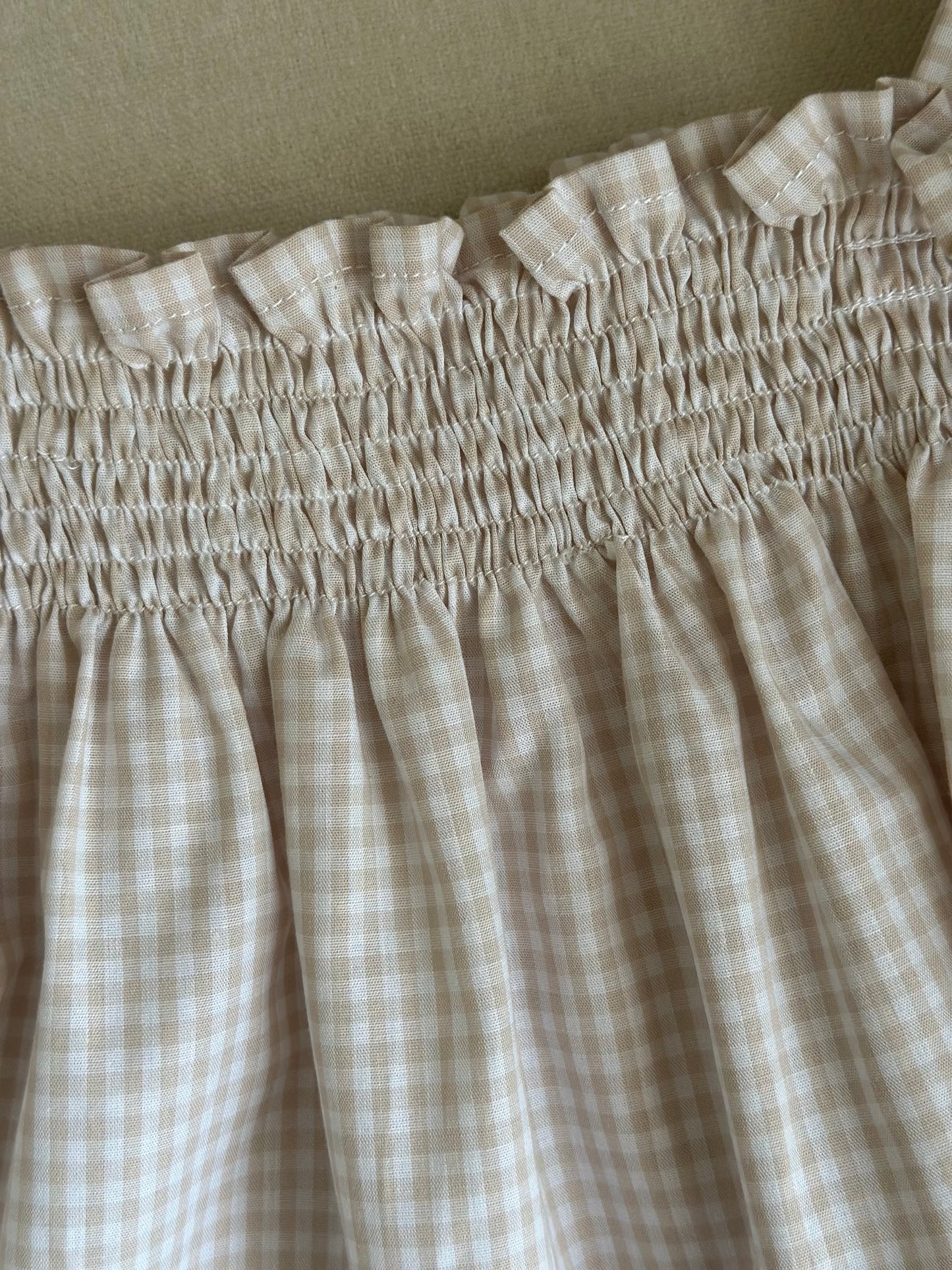 Vichy Cotton Frill Top