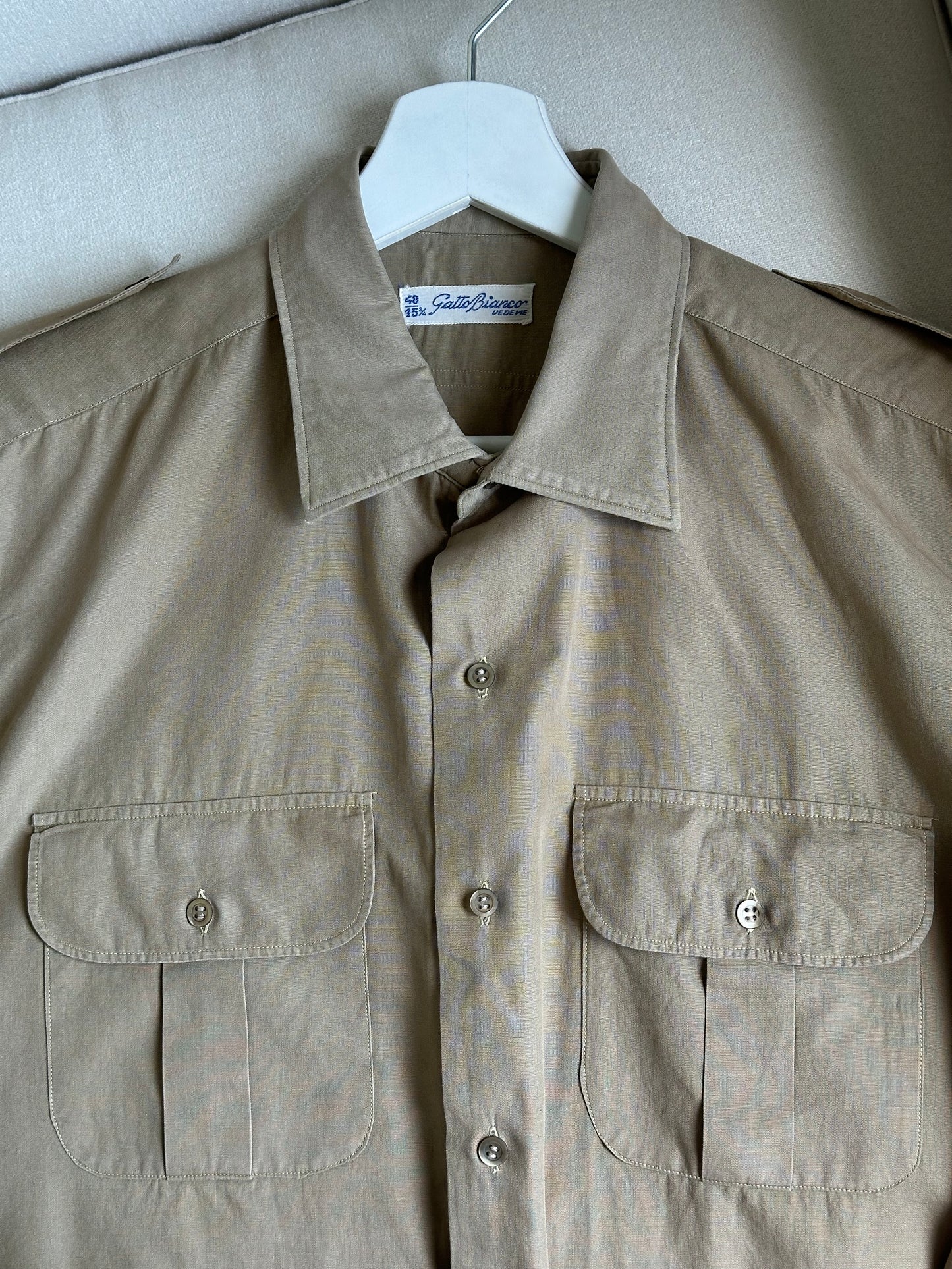 Khaki Cotton Military Shirt/Jacket