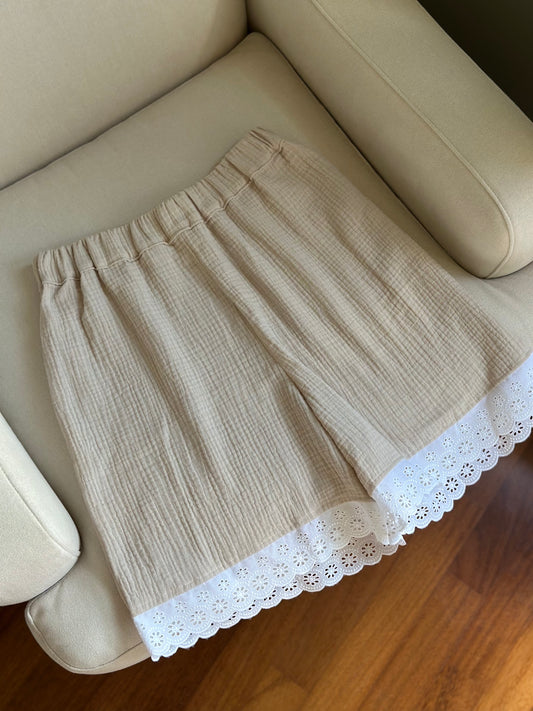 Muslin & Lace Shorts